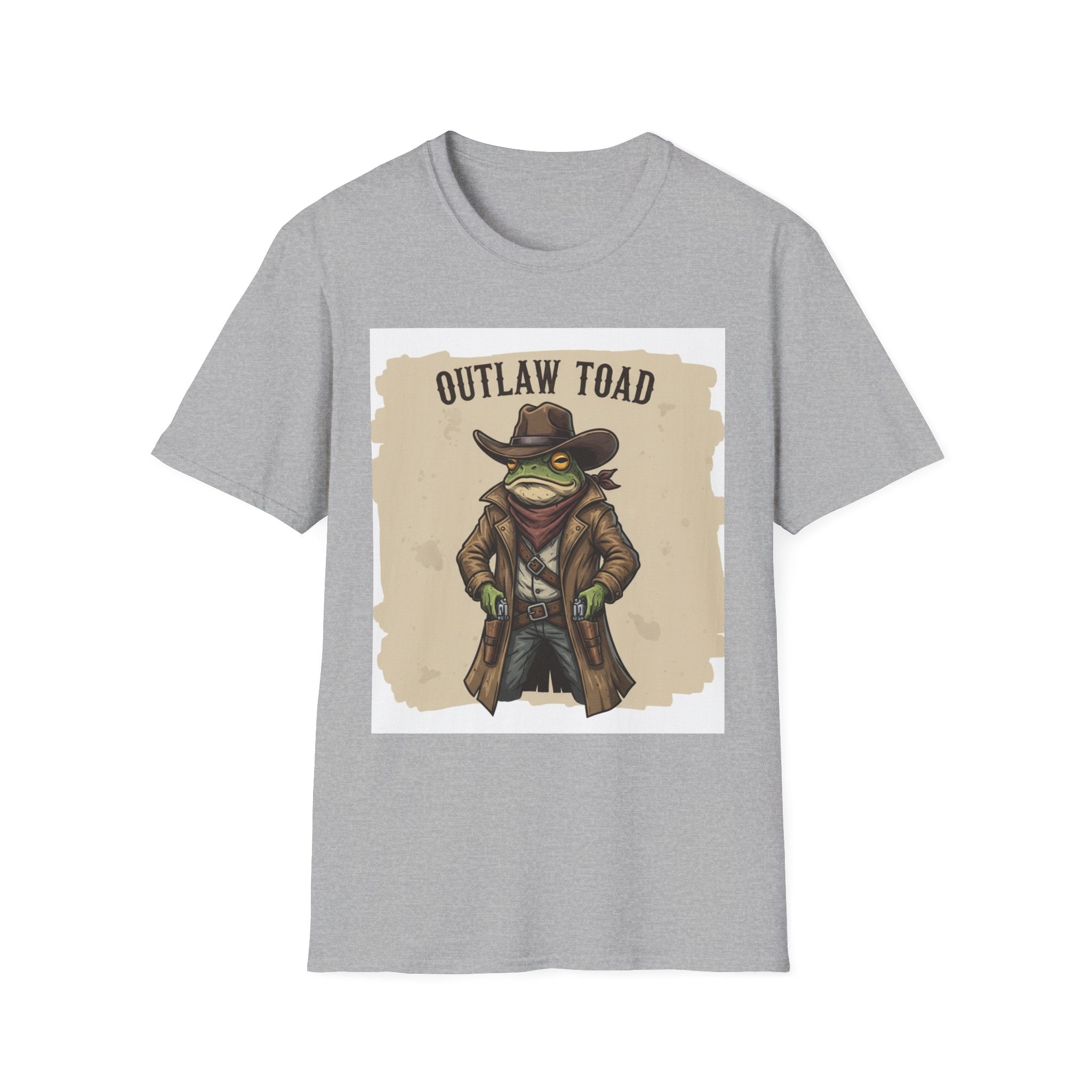 Outlaw Toad Cowboy T-Shirt — Funny Western Toad Graphic Tee (Great Gift for Frog Lovers)