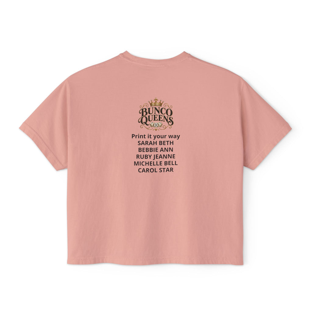 Ma’s Bunco Players Club Women’s Boxy Tee – Bunco Queen Game Night Shirt for Mom, Grandma & Sister