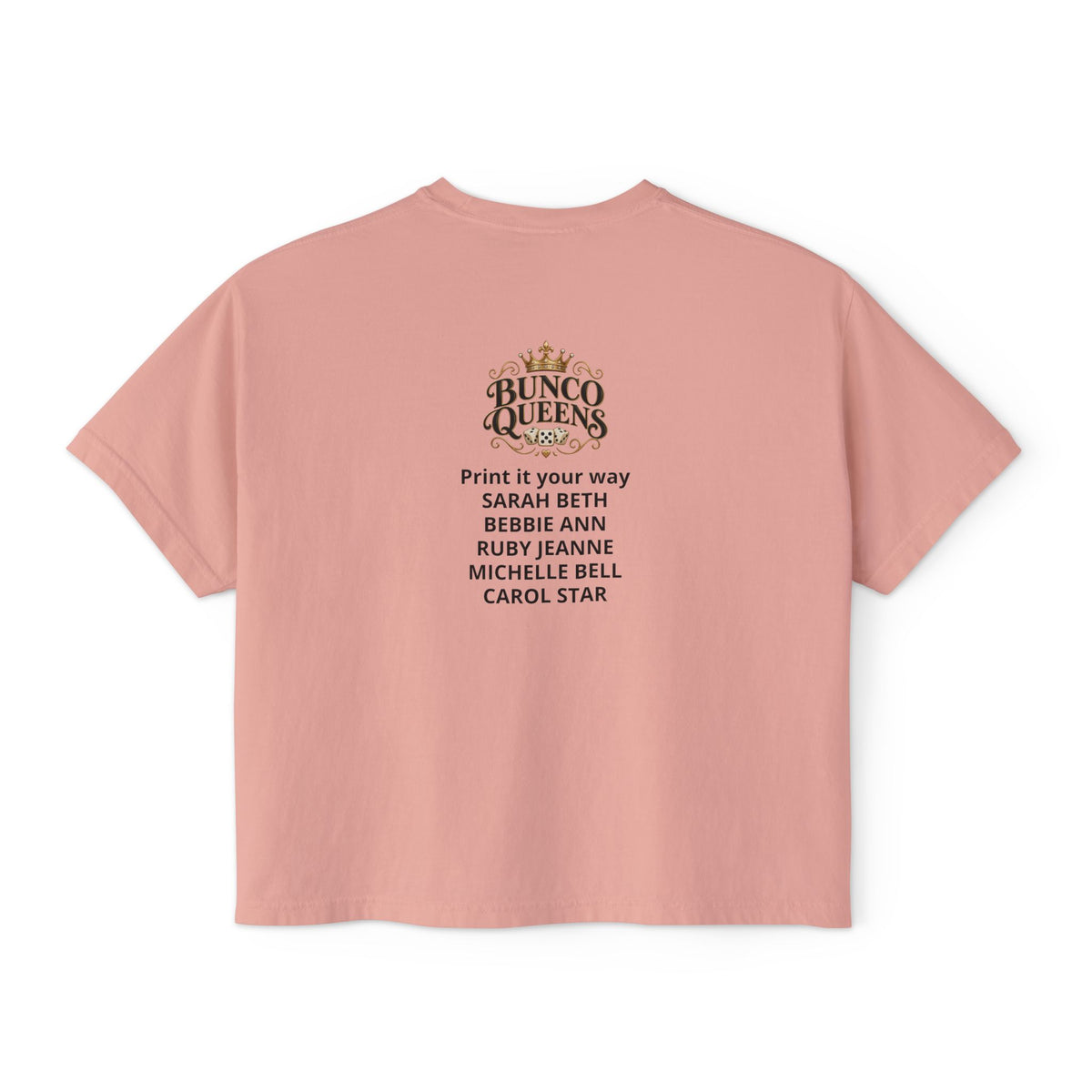 Ma’s Bunco Players Club Women’s Boxy Tee – Bunco Queen Game Night Shirt for Mom, Grandma & Sister