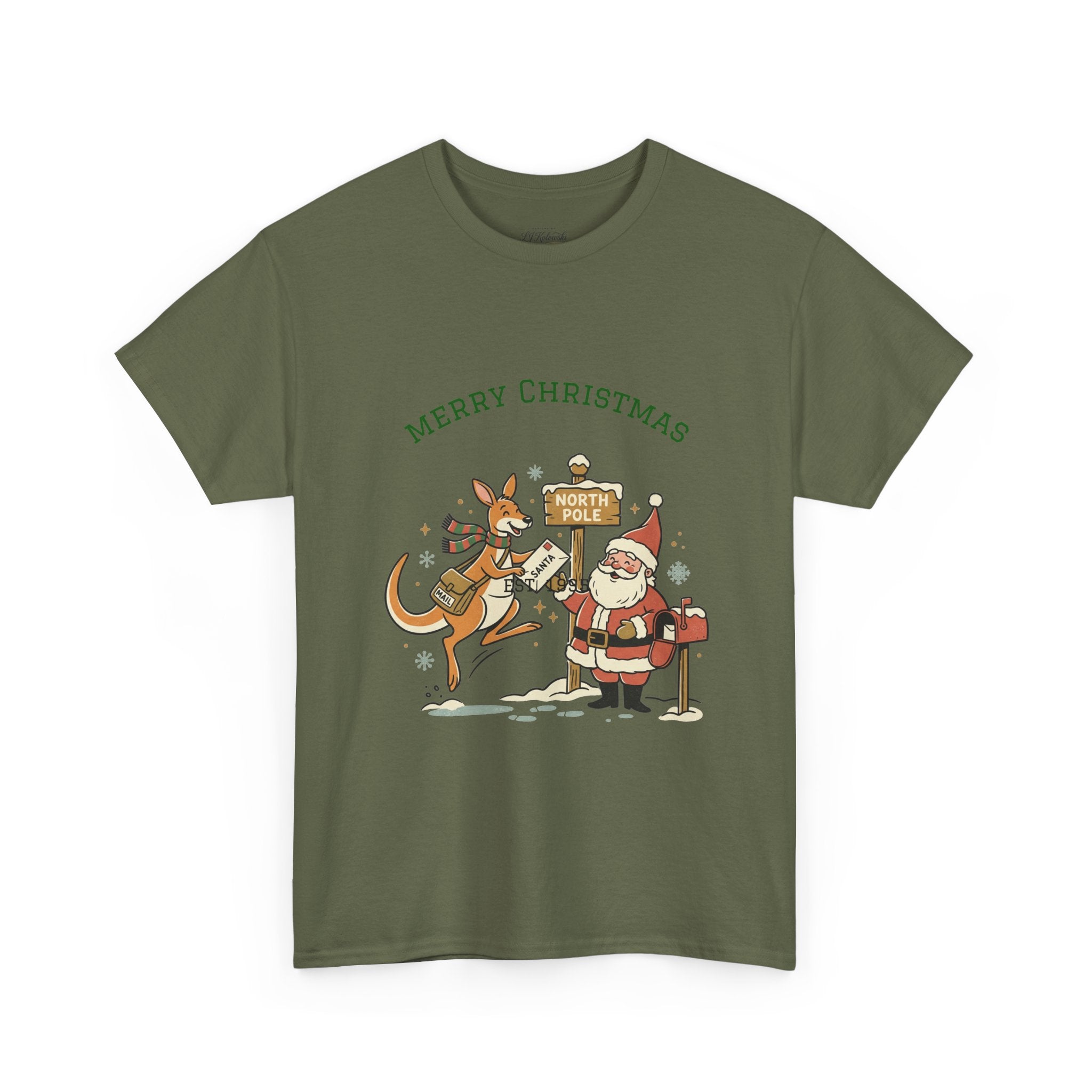 Festive Santa & Reindeer Tee — "Merry Christmas / Merry Festivals" Holiday Shirt with Cute Axolotl