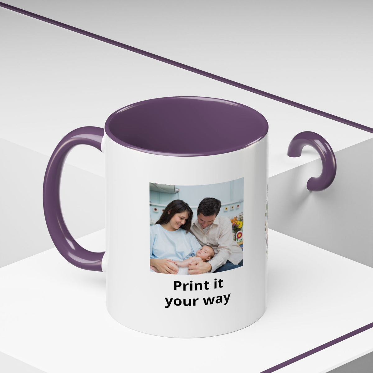 Future Grandparents To Be Accent Coffee Mug — Floral Heart Pregnancy Announcement Gift (11/15oz)