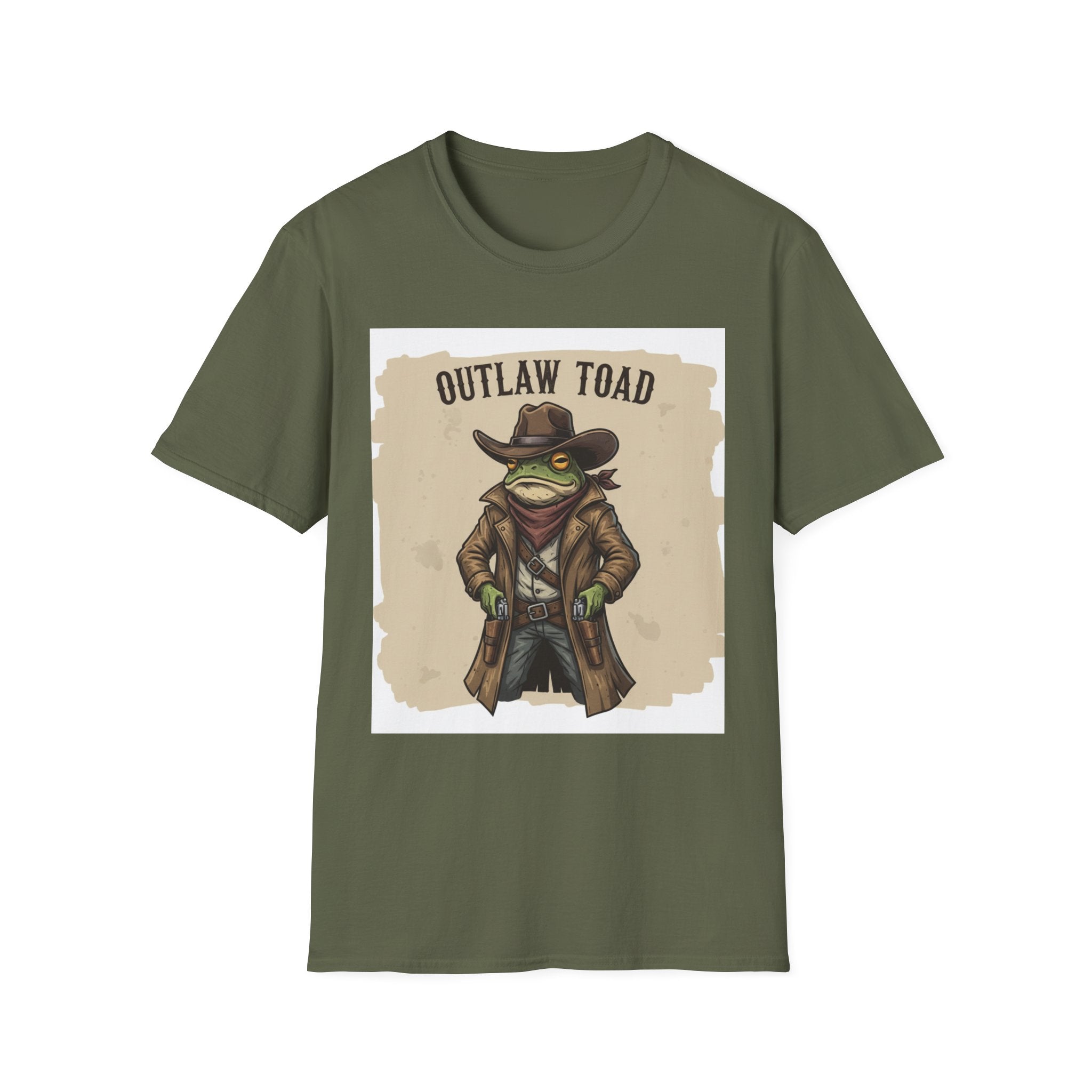 Outlaw Toad Cowboy T-Shirt — Funny Western Toad Graphic Tee (Great Gift for Frog Lovers)