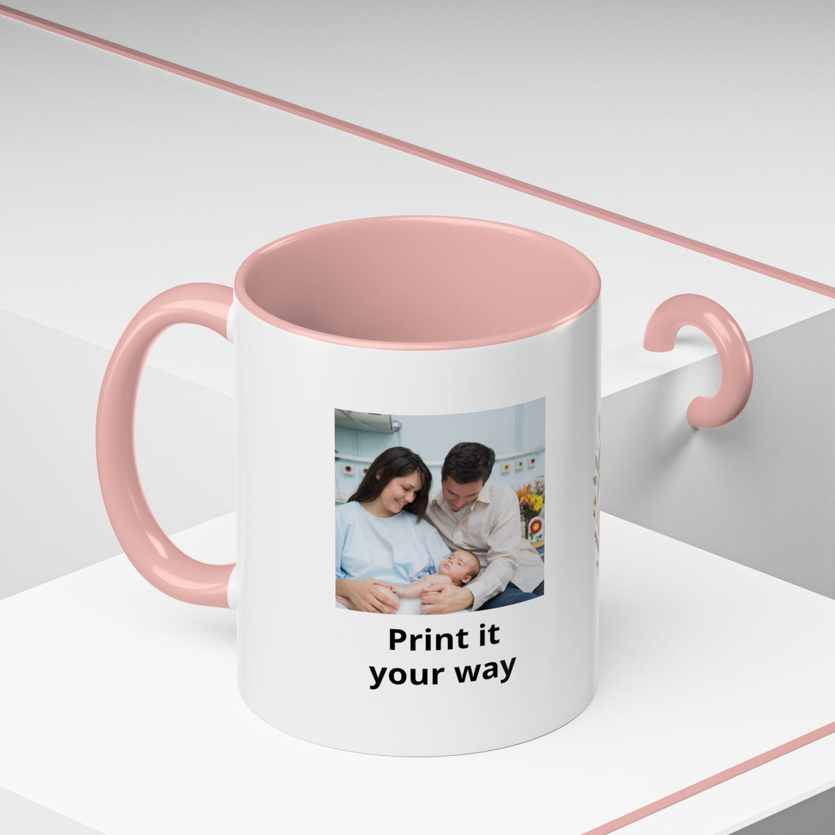 Future Grandparents To Be Accent Coffee Mug — Floral Heart Pregnancy Announcement Gift (11/15oz)