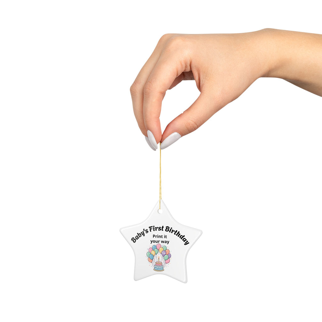 Baby's First Birthday Ceramic Ornament — Personalized Two-Sided Keepsake