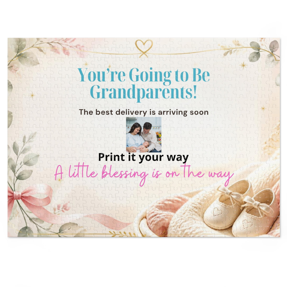 Grandparents Announcement Jigsaw Puzzle Tin — “You’re Going to Be Grandparents!” Keepsake
