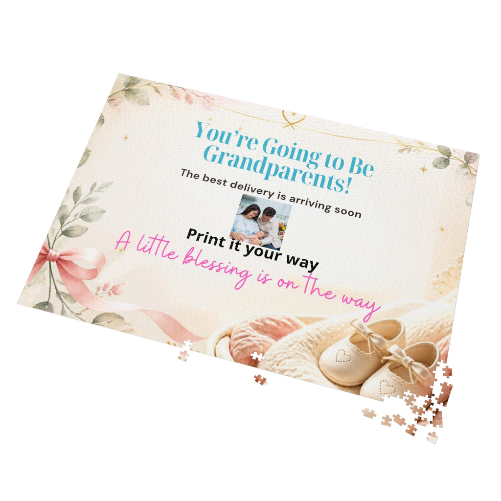 Grandparents Announcement Jigsaw Puzzle Tin — “You’re Going to Be Grandparents!” Keepsake