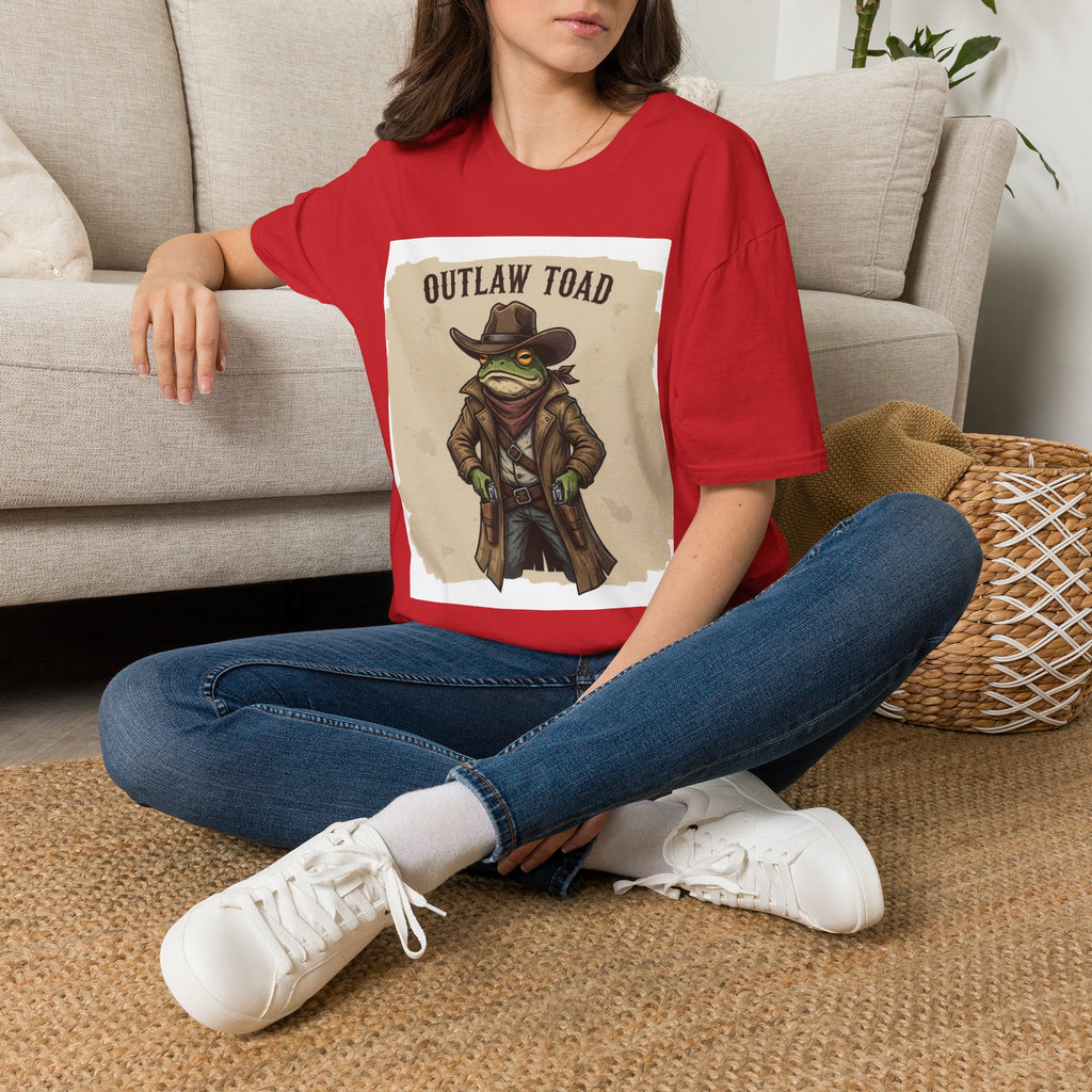Outlaw Toad Cowboy T-Shirt — Funny Western Toad Graphic Tee (Great Gift for Frog Lovers)