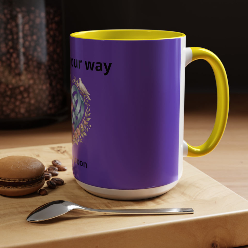 I'm On The Way Grandma and Grandpa Mug — Pregnancy Announcement Accent Coffee Cup (11/15oz)