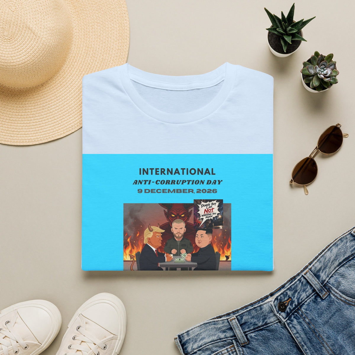 International Anti-Corruption Day Protest Tee — Satirical 'What We're Thinking' Graphic T-Shirt