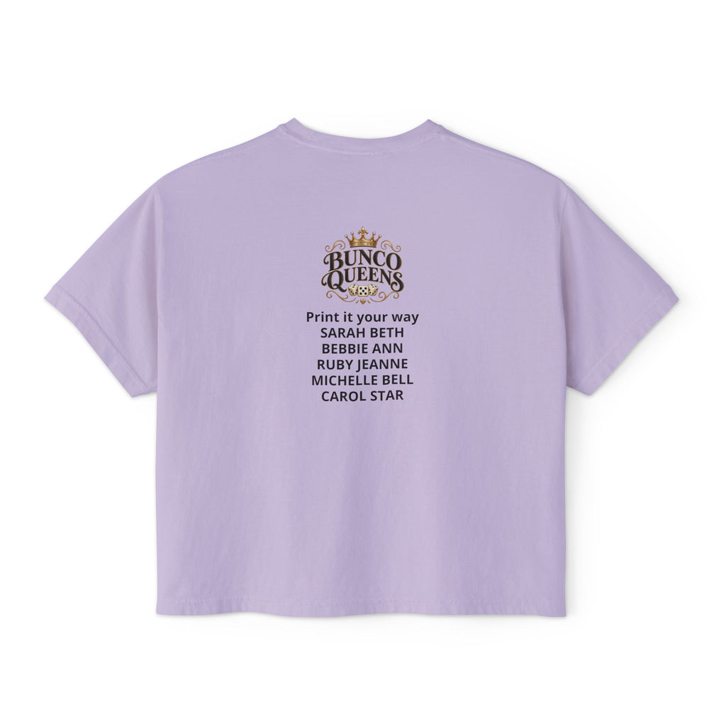 Ma’s Bunco Players Club Women’s Boxy Tee – Bunco Queen Game Night Shirt for Mom, Grandma & Sister