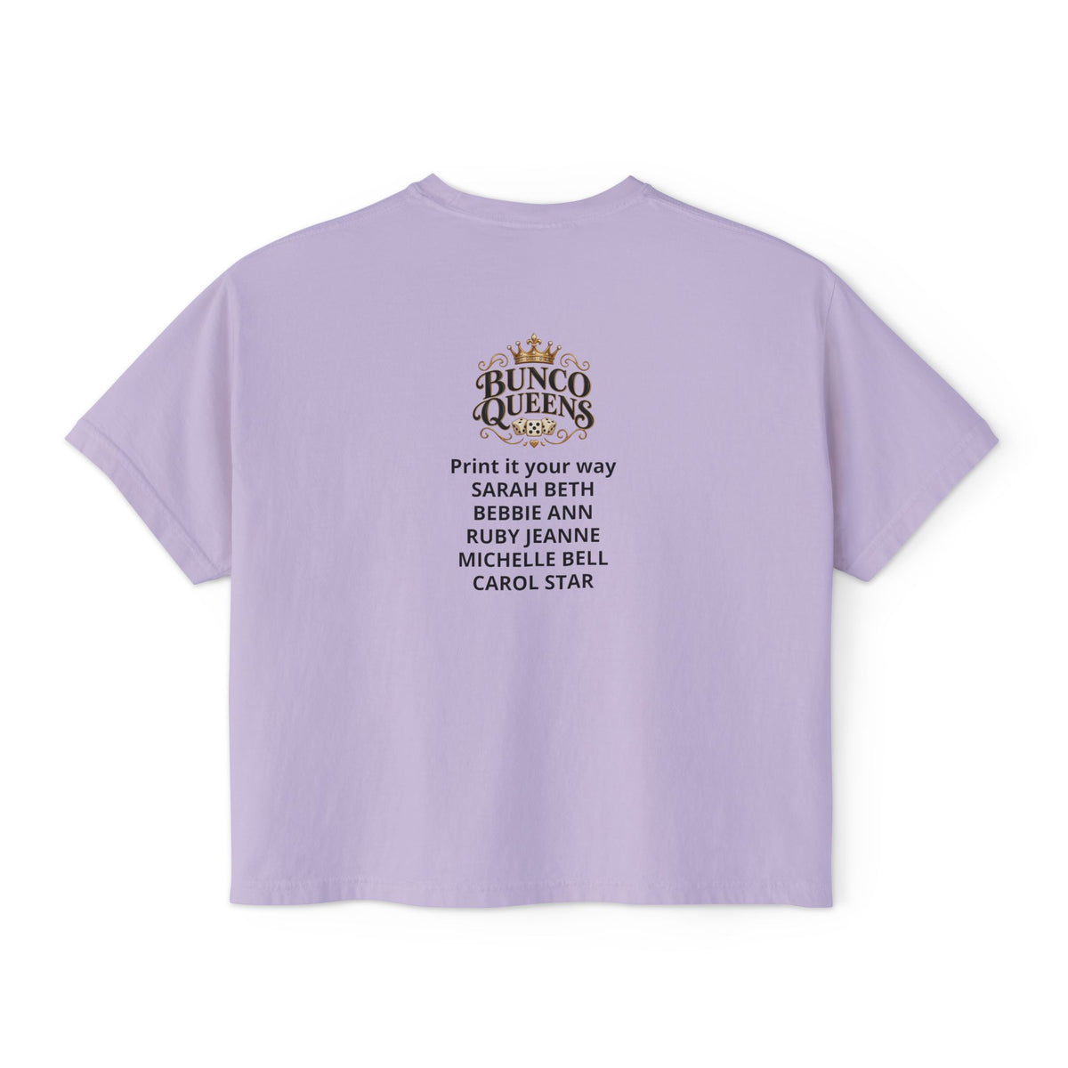 Ma’s Bunco Players Club Women’s Boxy Tee – Bunco Queen Game Night Shirt for Mom, Grandma & Sister