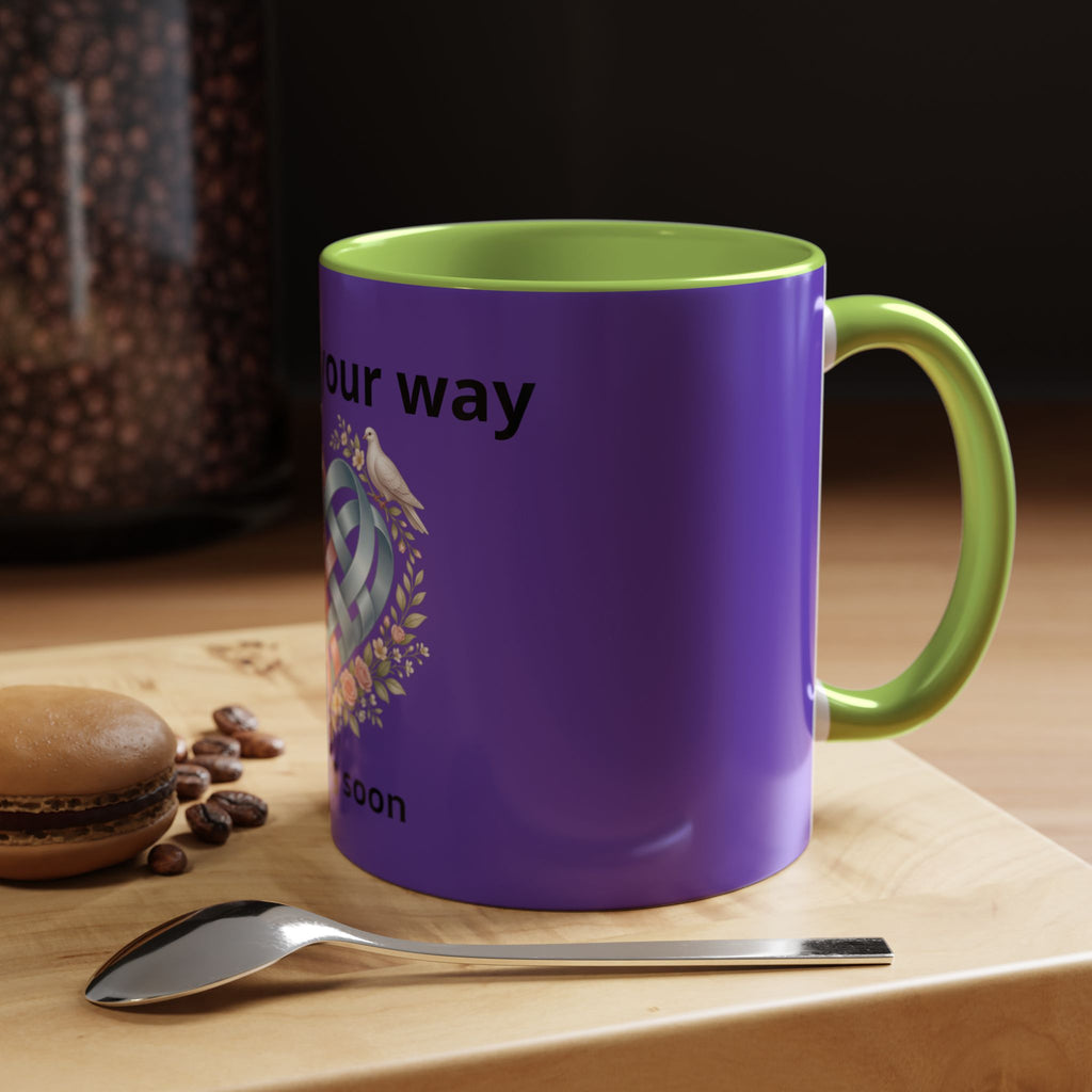 I'm On The Way Grandma and Grandpa Mug — Pregnancy Announcement Accent Coffee Cup (11/15oz)