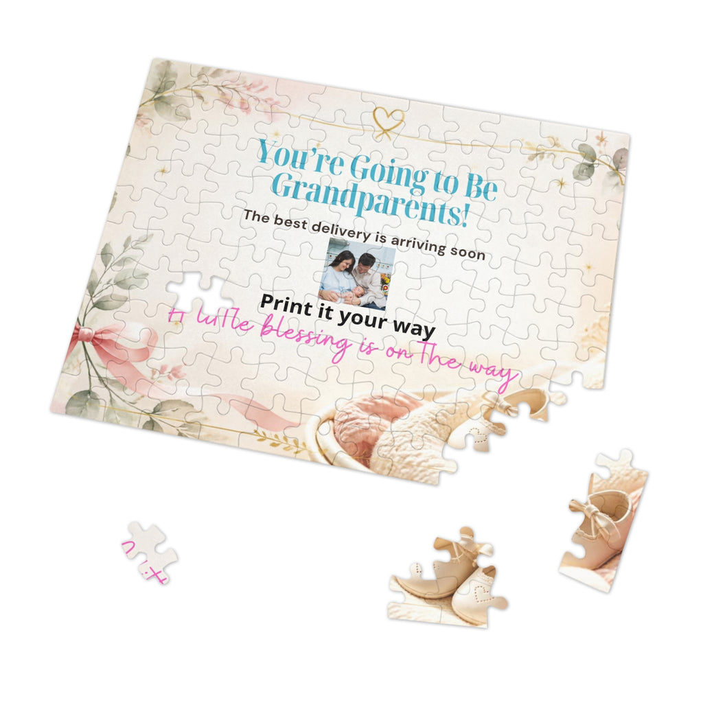 Grandparents Announcement Jigsaw Puzzle Tin — “You’re Going to Be Grandparents!” Keepsake