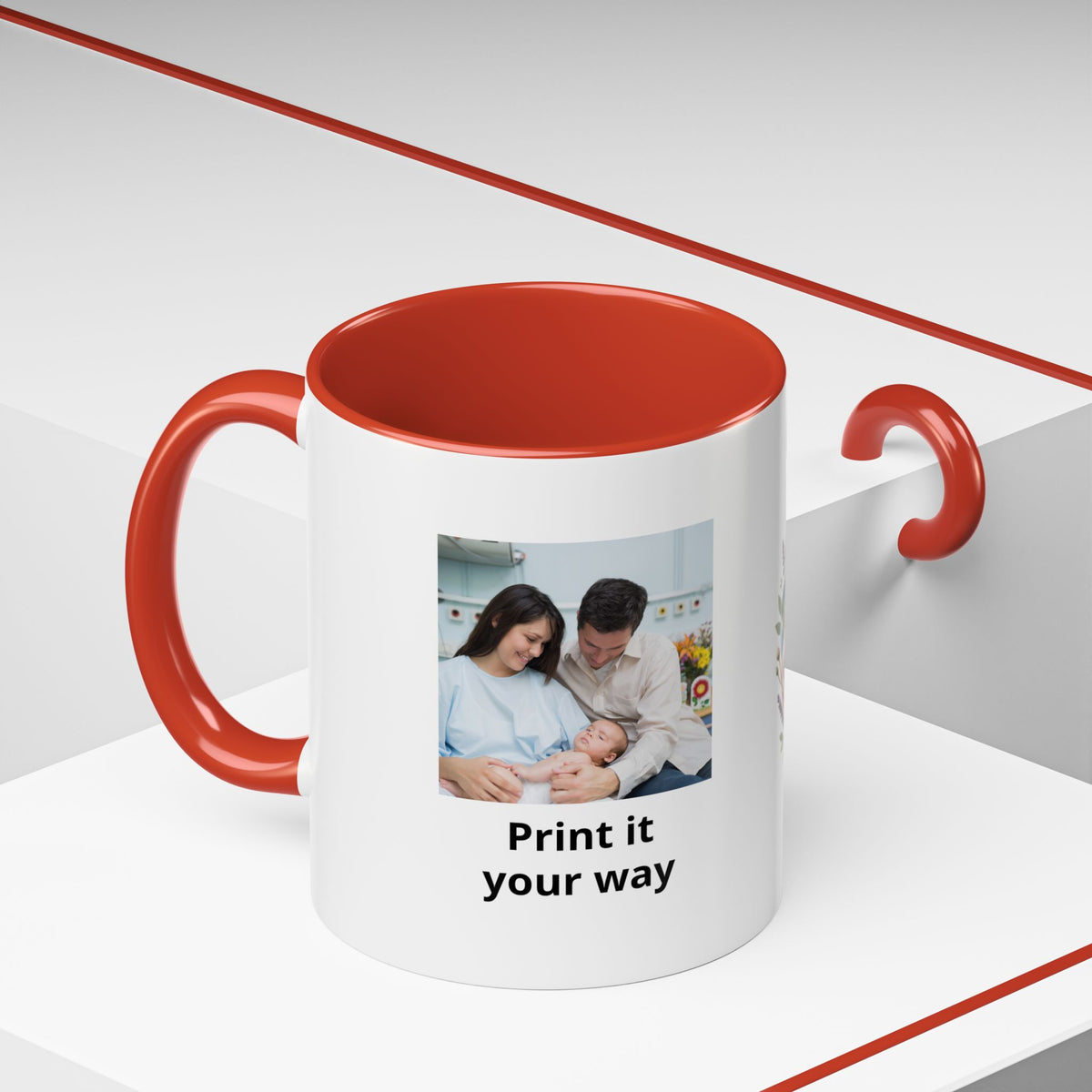 Future Grandparents To Be Accent Coffee Mug — Floral Heart Pregnancy Announcement Gift (11/15oz)