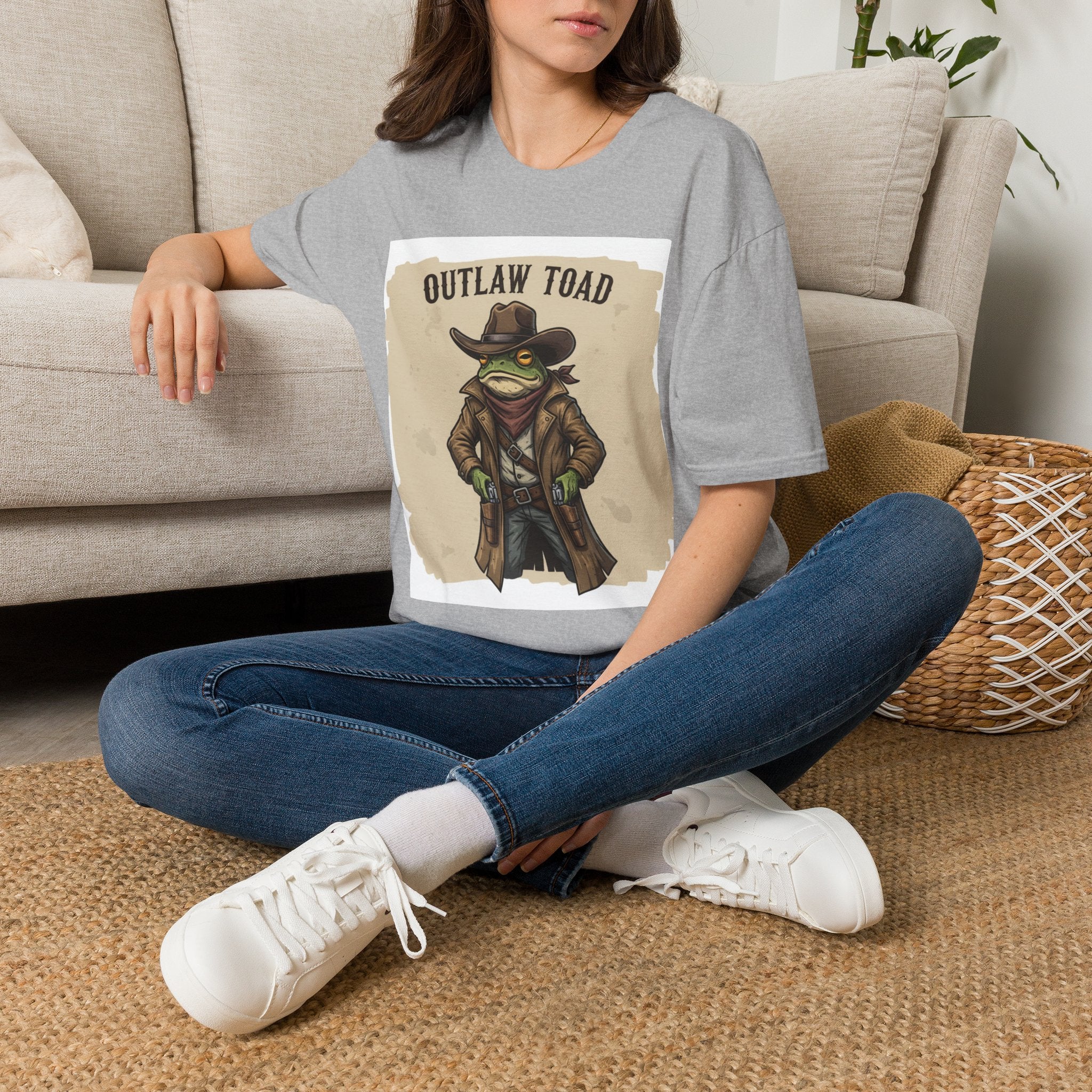 Outlaw Toad Cowboy T-Shirt — Funny Western Toad Graphic Tee (Great Gift for Frog Lovers)
