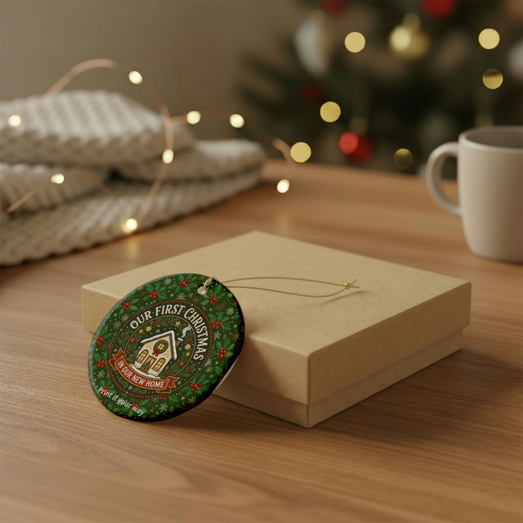 Our First Christmas in Our New Home Ceramic Ornament — New Home Holiday Decoration