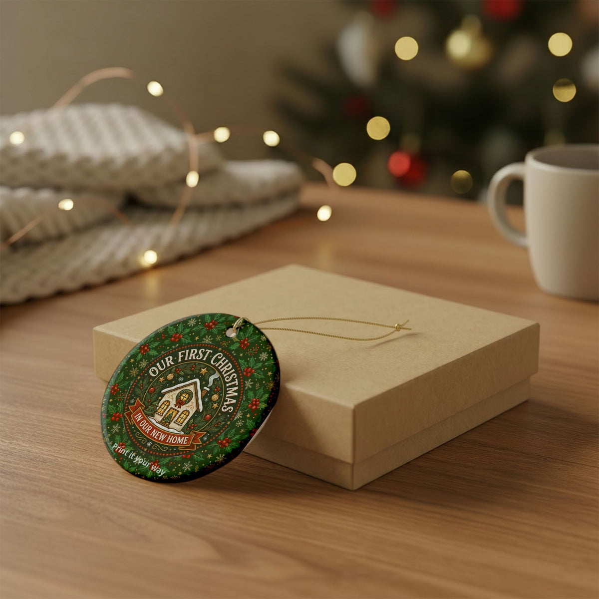 Our First Christmas in Our New Home Ceramic Ornament — New Home Holiday Decoration