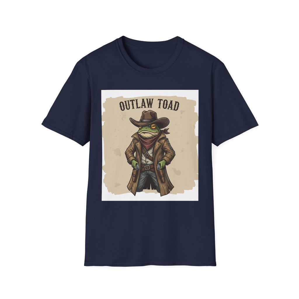 Outlaw Toad Cowboy T-Shirt — Funny Western Toad Graphic Tee (Great Gift for Frog Lovers)