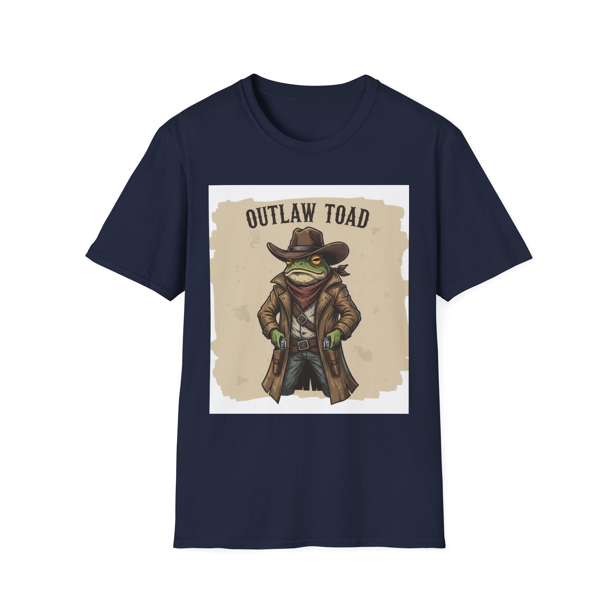Outlaw Toad Cowboy T-Shirt — Funny Western Toad Graphic Tee (Great Gift for Frog Lovers)