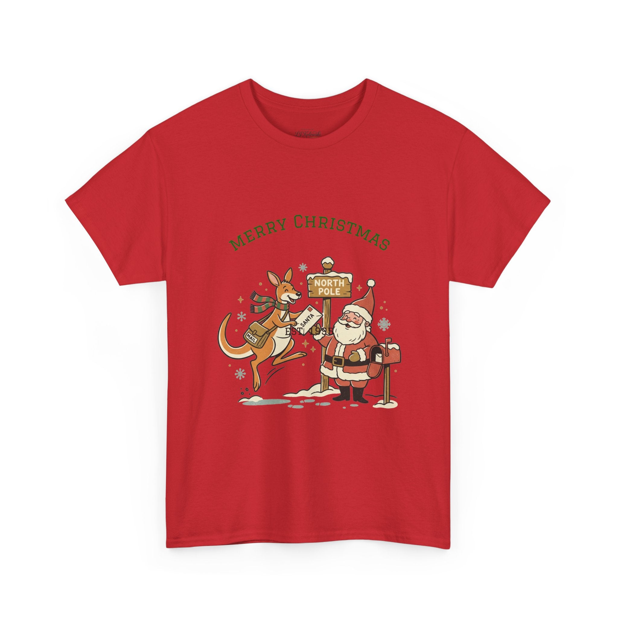 Festive Santa & Reindeer Tee — "Merry Christmas / Merry Festivals" Holiday Shirt with Cute Axolotl