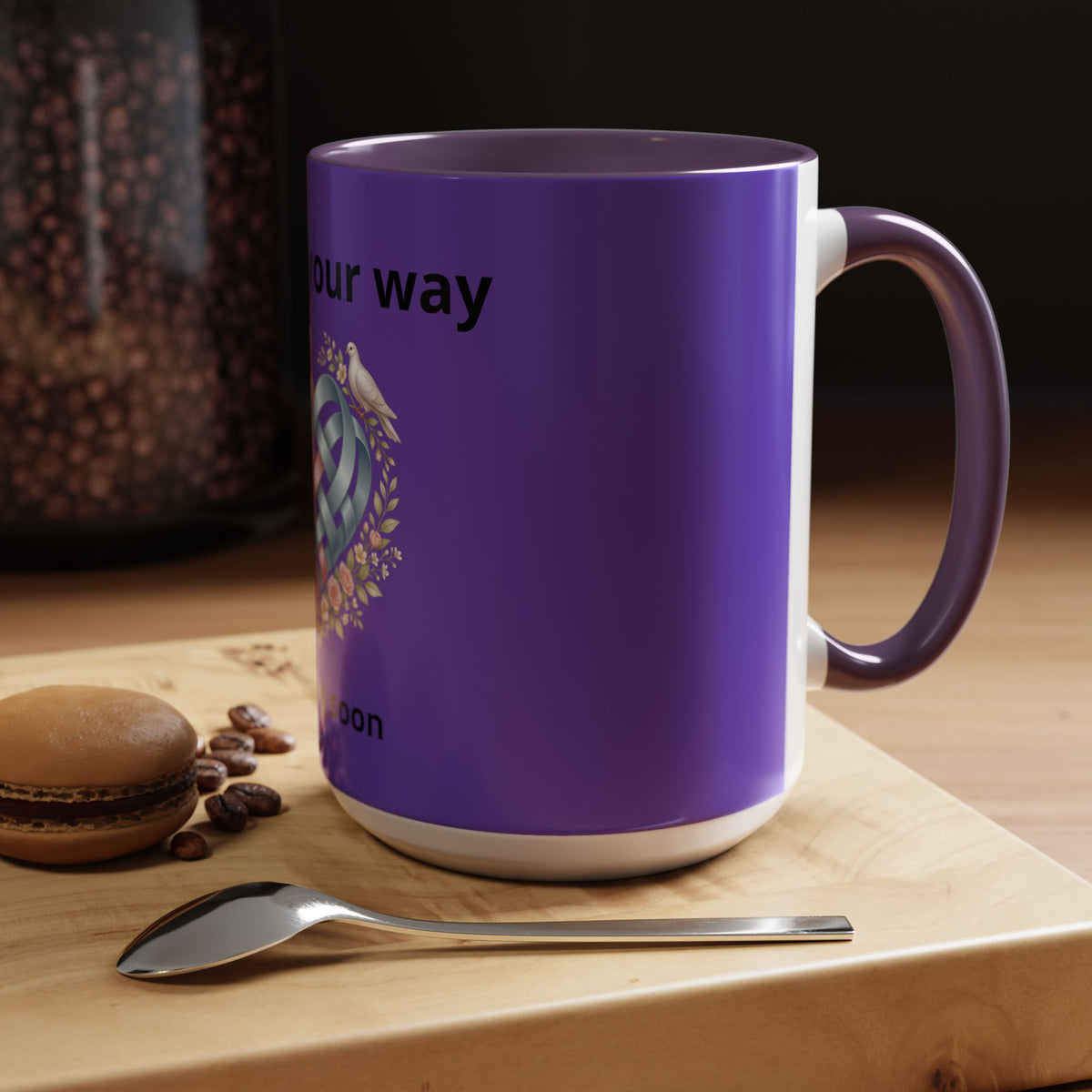 I'm On The Way Grandma and Grandpa Mug — Pregnancy Announcement Accent Coffee Cup (11/15oz)