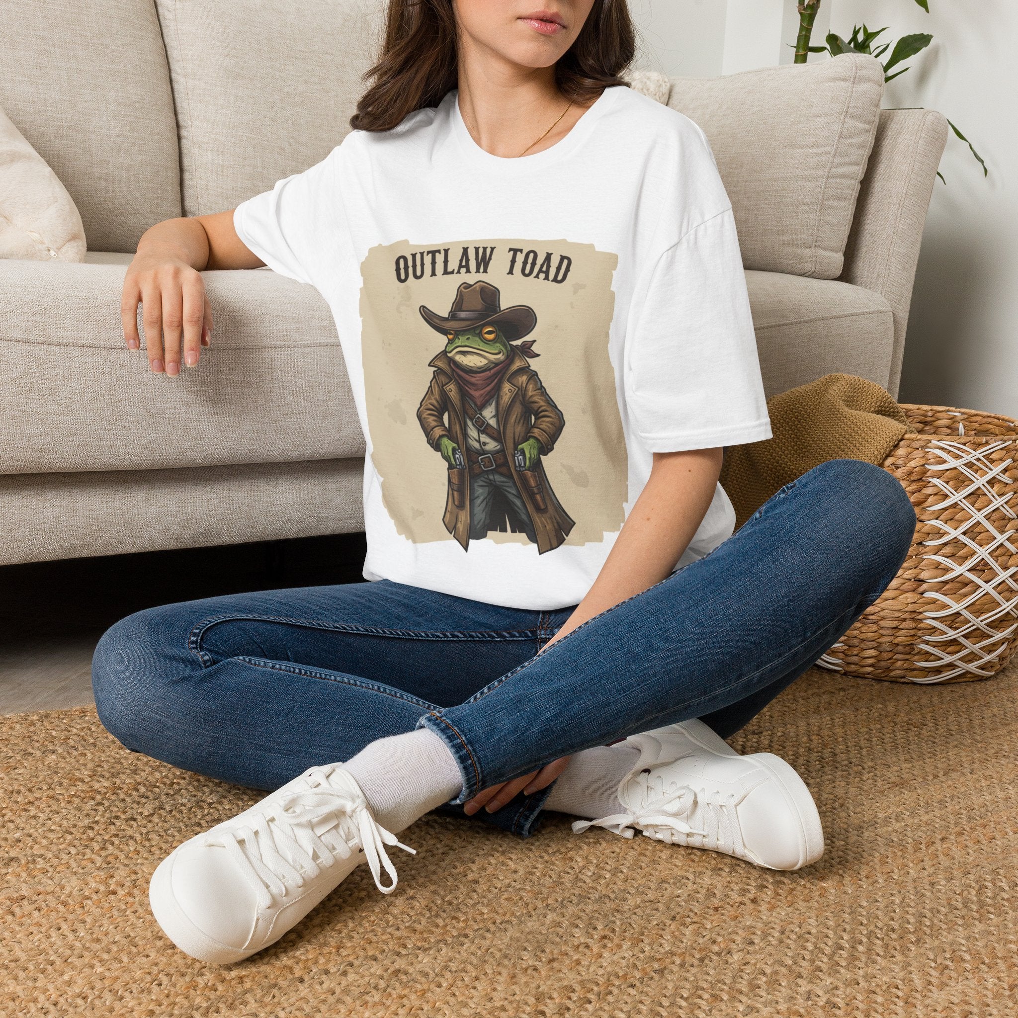 Outlaw Toad Cowboy T-Shirt — Funny Western Toad Graphic Tee (Great Gift for Frog Lovers)