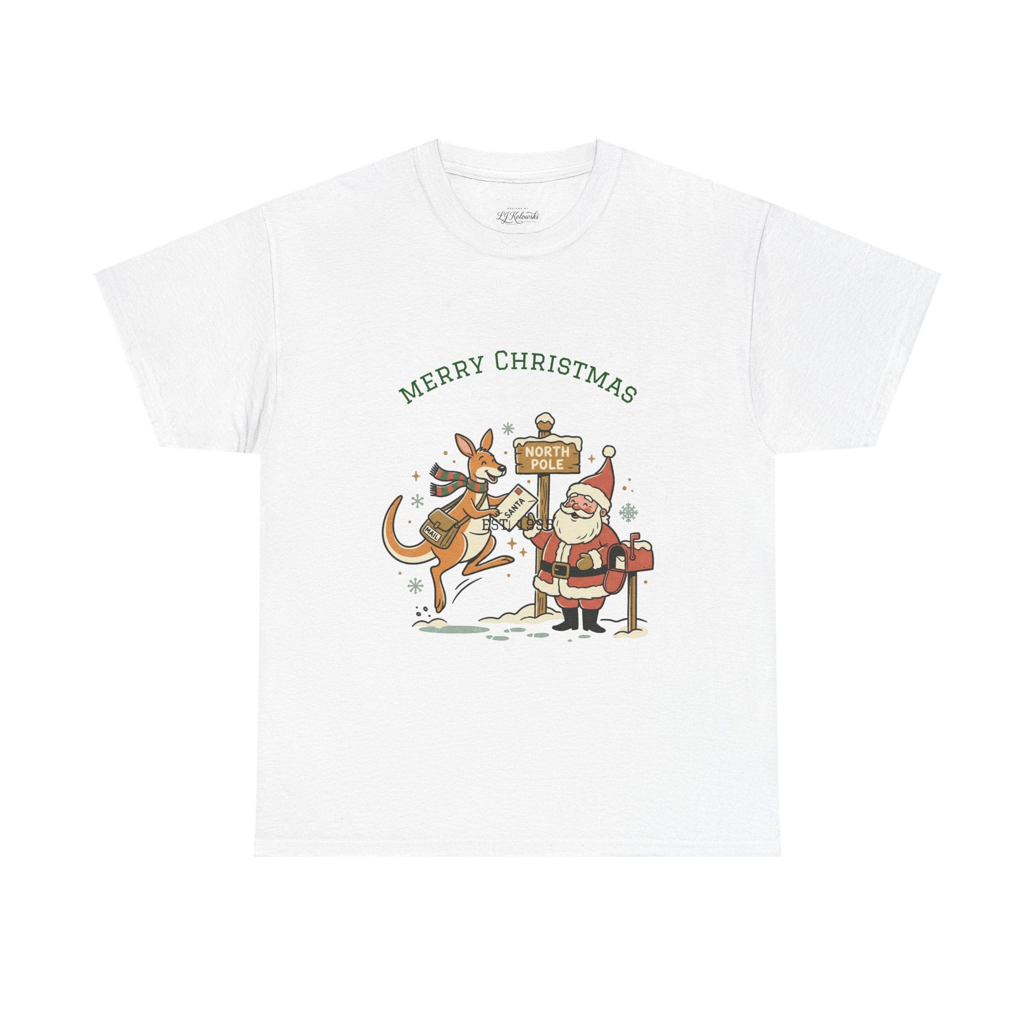 Festive Santa & Reindeer Tee — "Merry Christmas / Merry Festivals" Holiday Shirt with Cute Axolotl