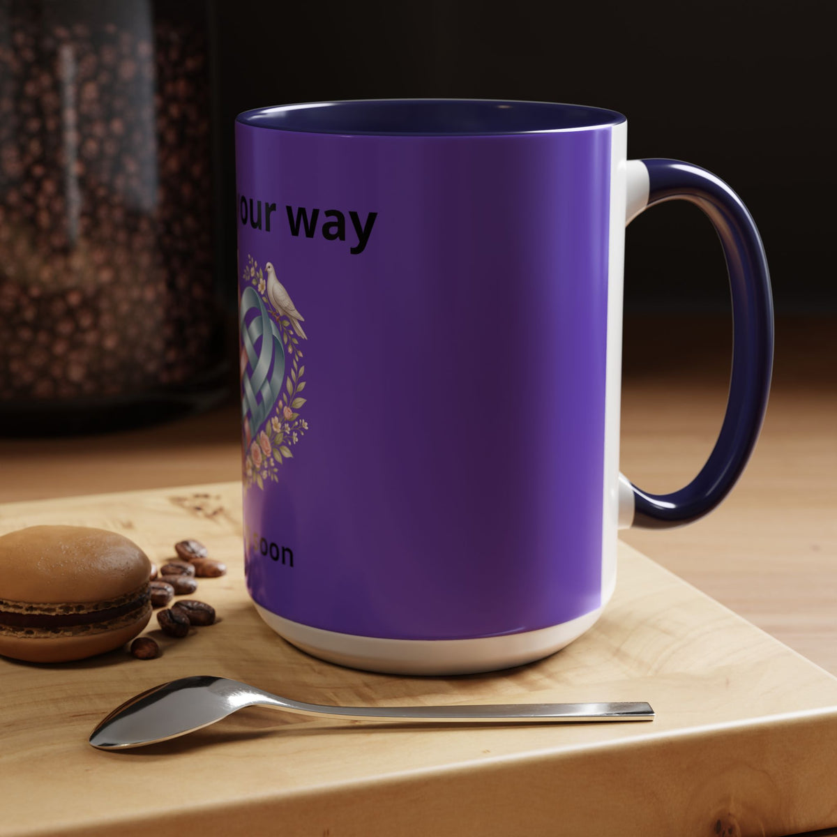 I'm On The Way Grandma and Grandpa Mug — Pregnancy Announcement Accent Coffee Cup (11/15oz)
