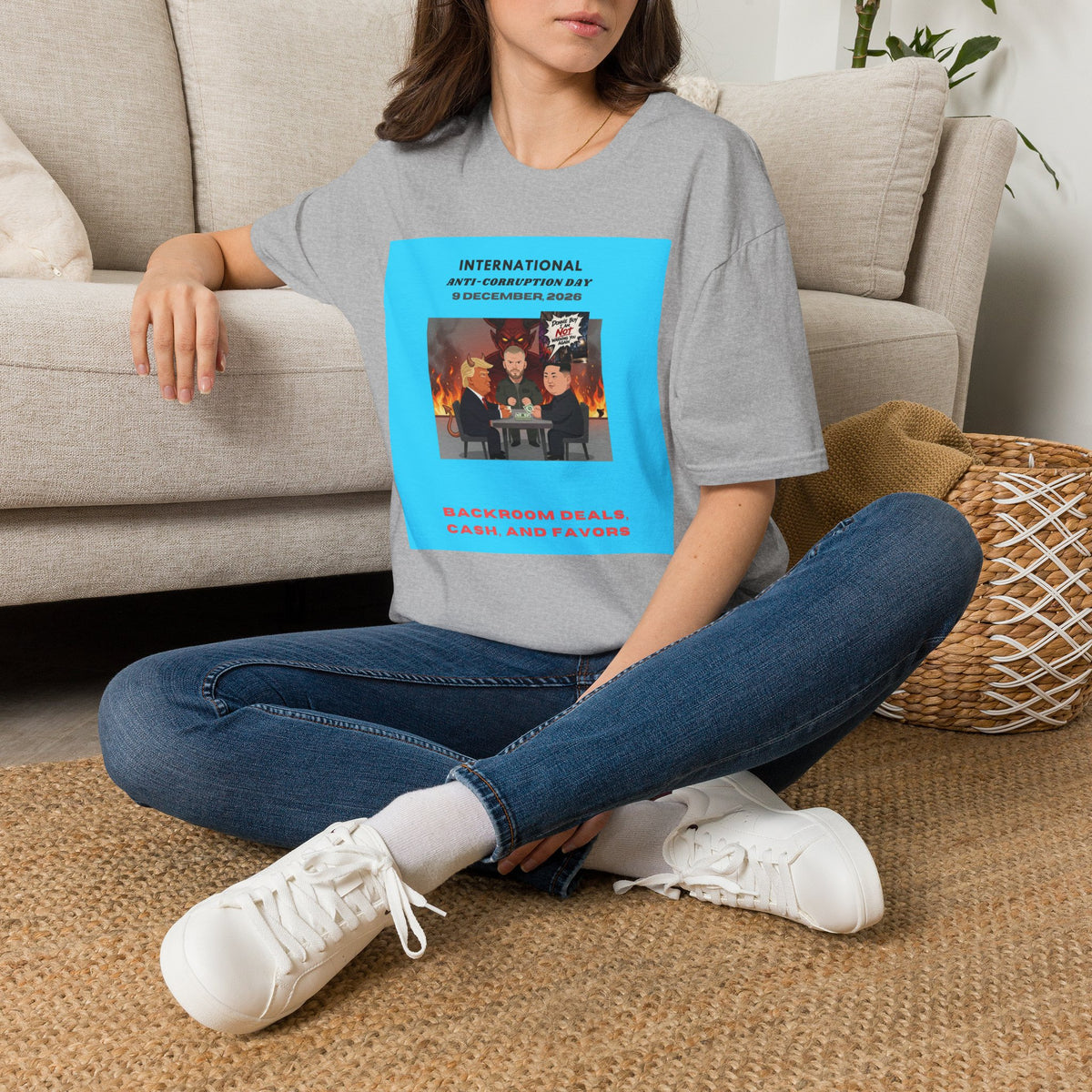 International Anti-Corruption Day Protest Tee — Satirical 'What We're Thinking' Graphic T-Shirt
