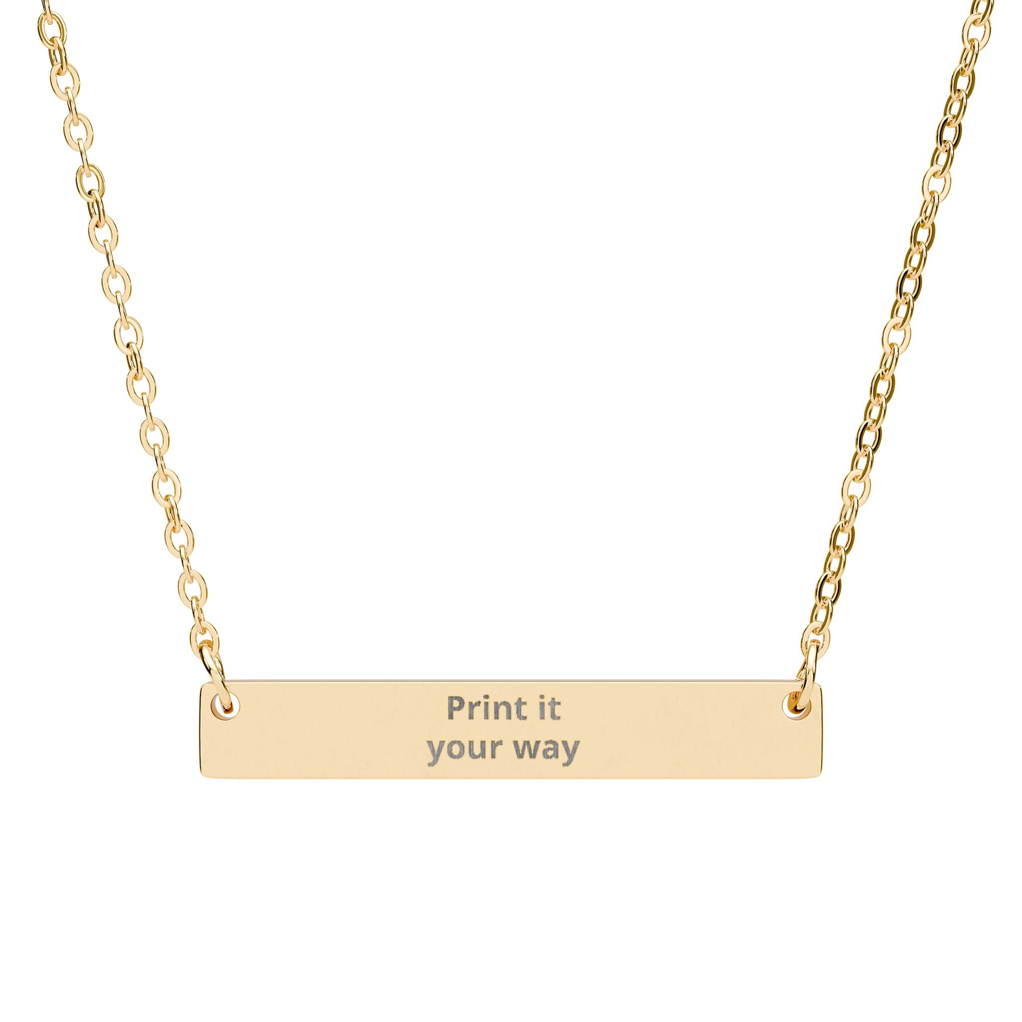 Engraved Horizontal Bar Necklace — Personalized Name, Date or Message Pendant