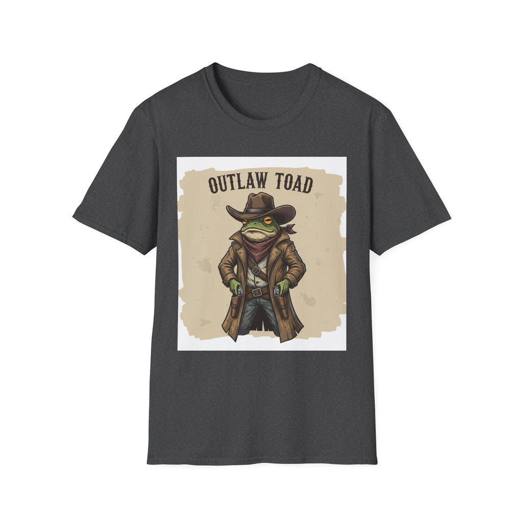 Outlaw Toad Cowboy T-Shirt — Funny Western Toad Graphic Tee (Great Gift for Frog Lovers)