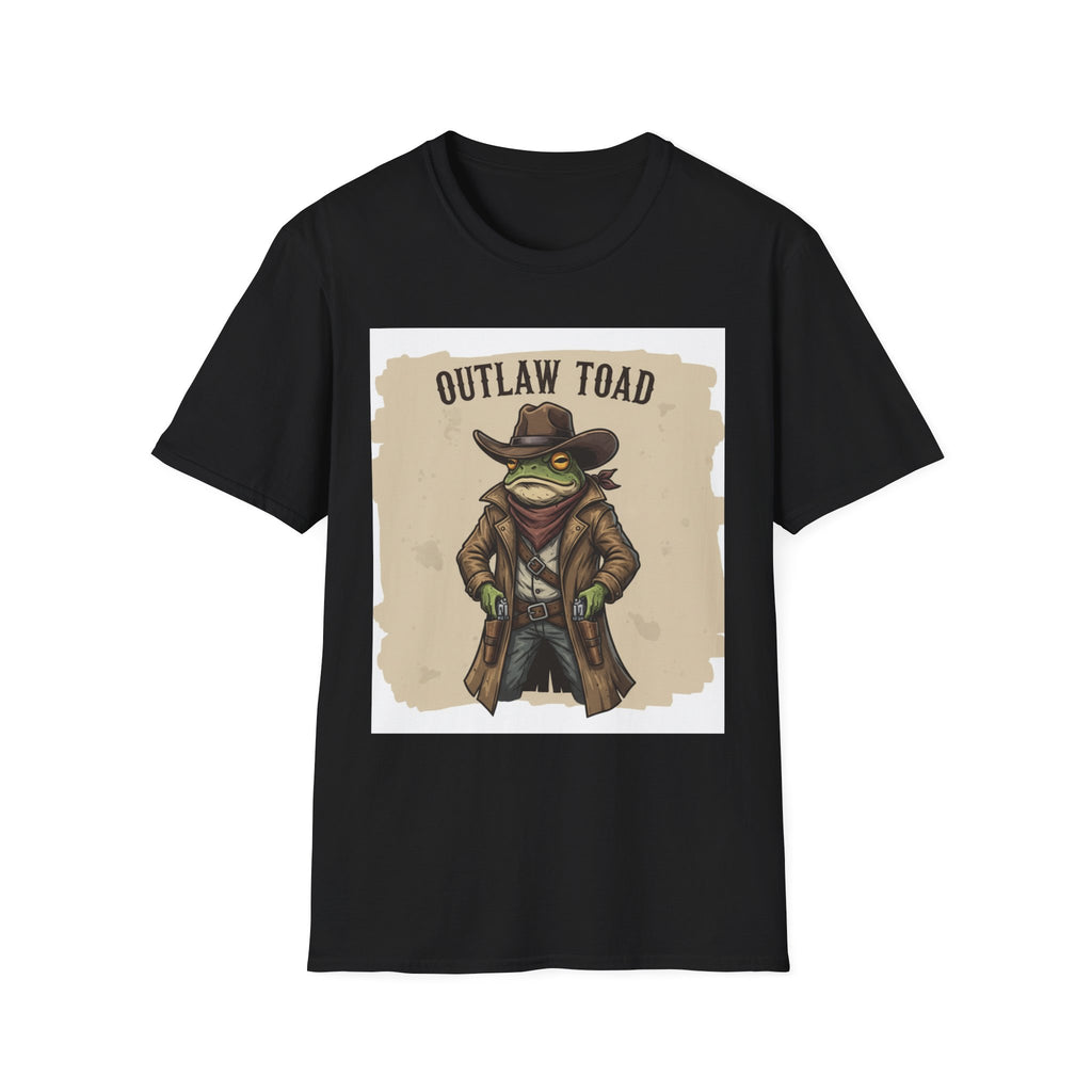 Outlaw Toad Cowboy T-Shirt — Funny Western Toad Graphic Tee (Great Gift for Frog Lovers)