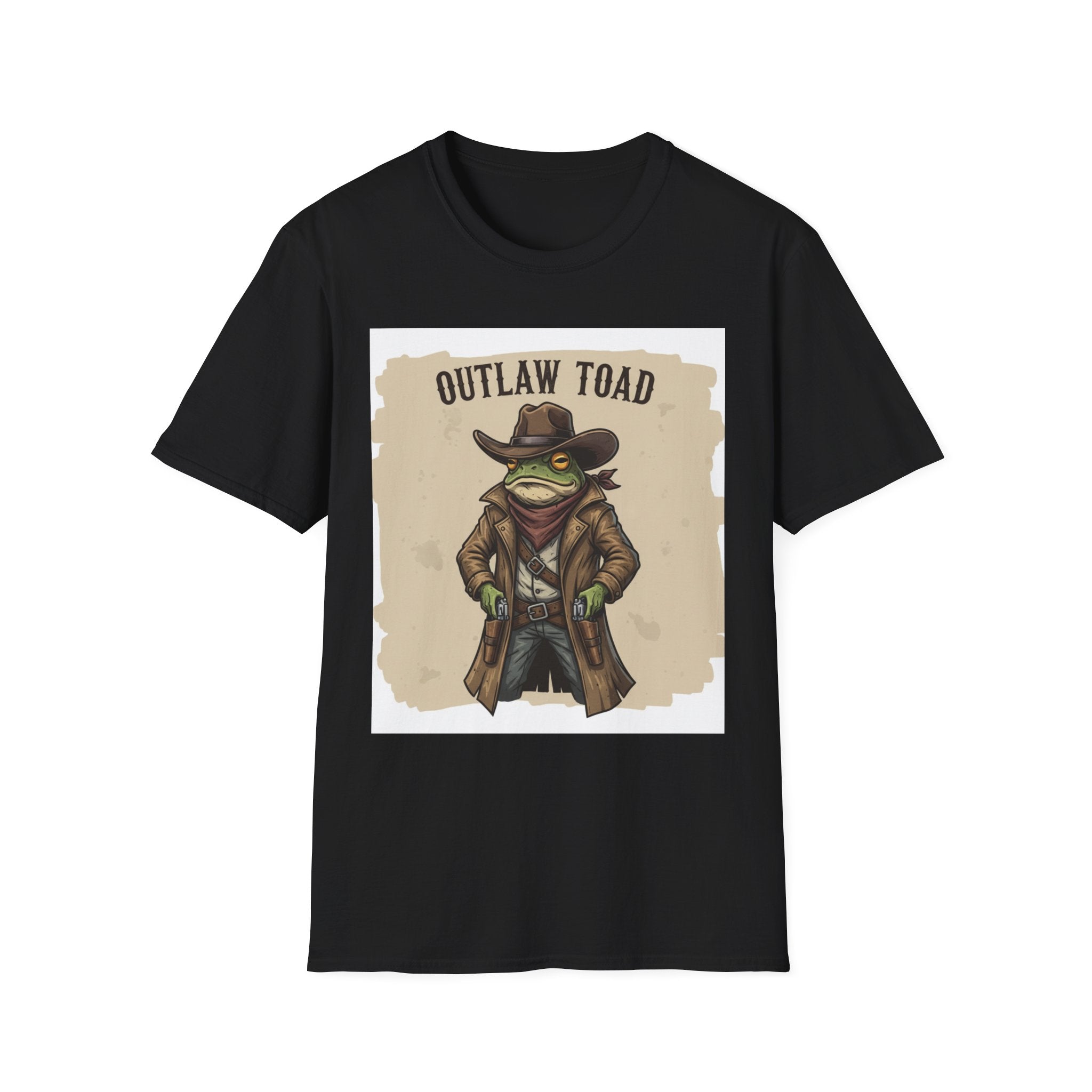 Outlaw Toad Cowboy T-Shirt — Funny Western Toad Graphic Tee (Great Gift for Frog Lovers)