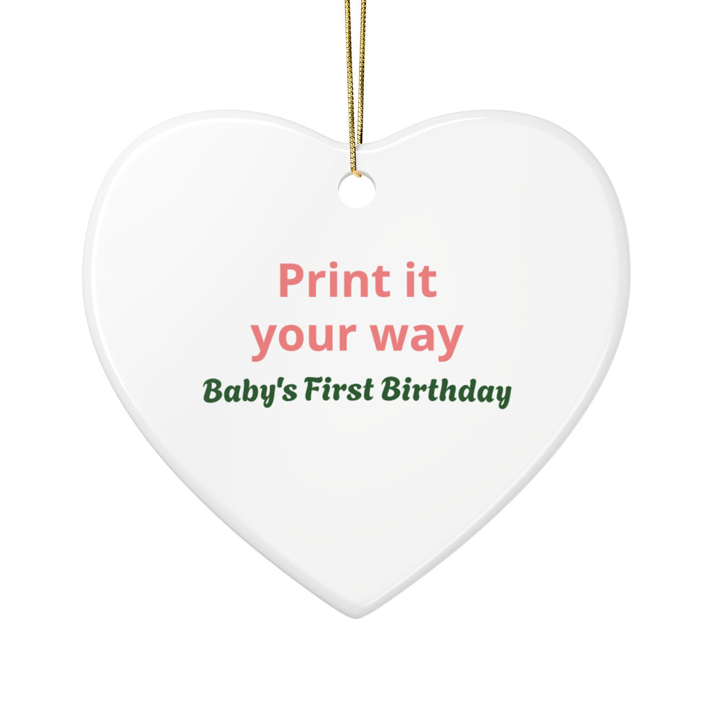 Baby's First Birthday Ceramic Ornament — Personalized Two-Sided Keepsake