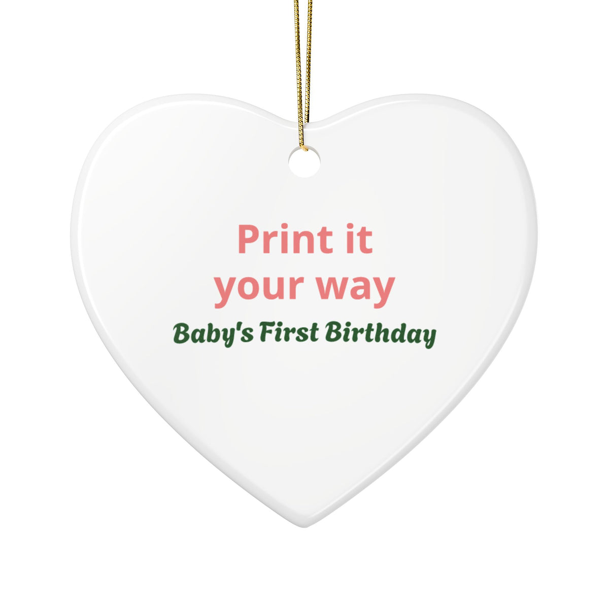 Baby's First Birthday Ceramic Ornament — Personalized Two-Sided Keepsake