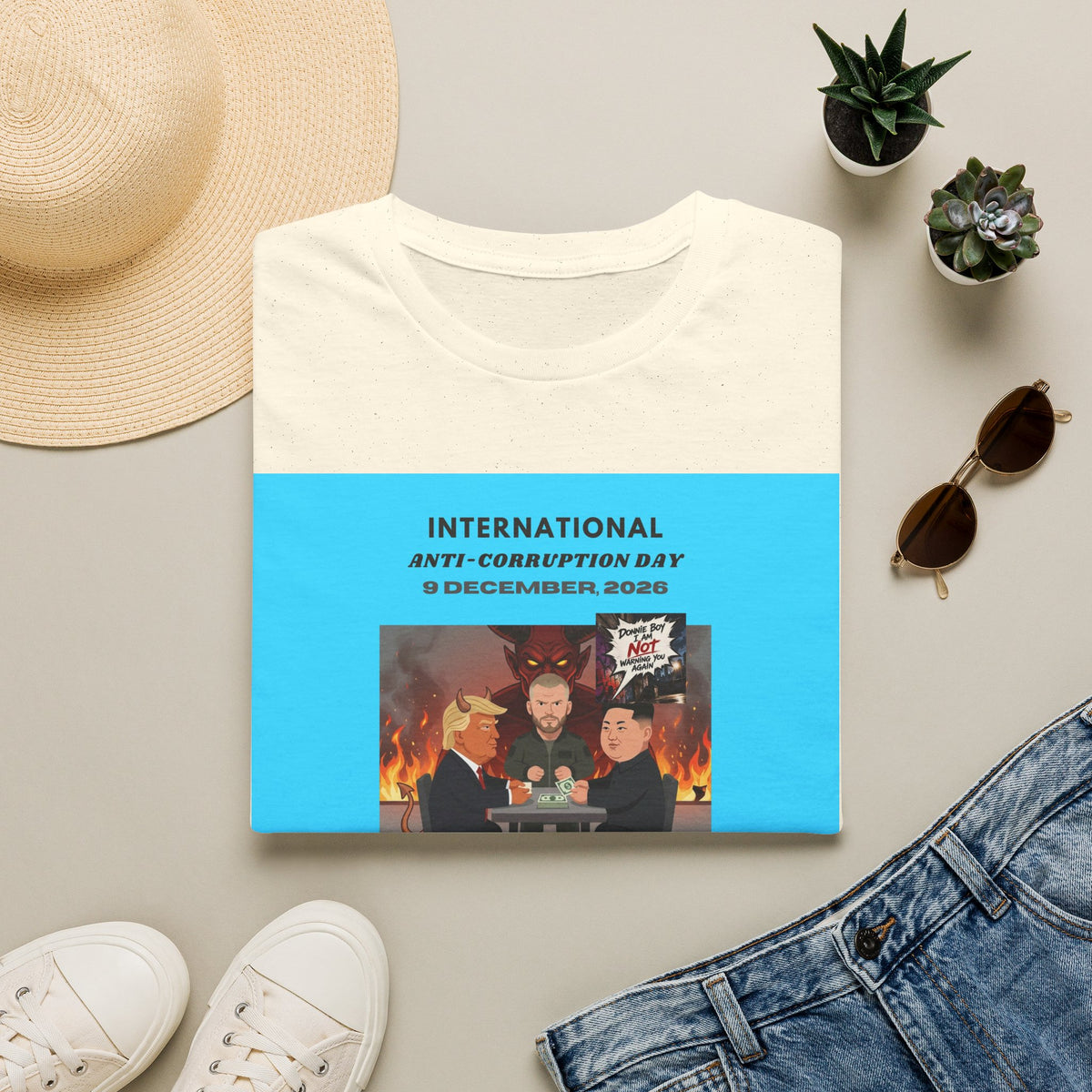 International Anti-Corruption Day Protest Tee — Satirical 'What We're Thinking' Graphic T-Shirt