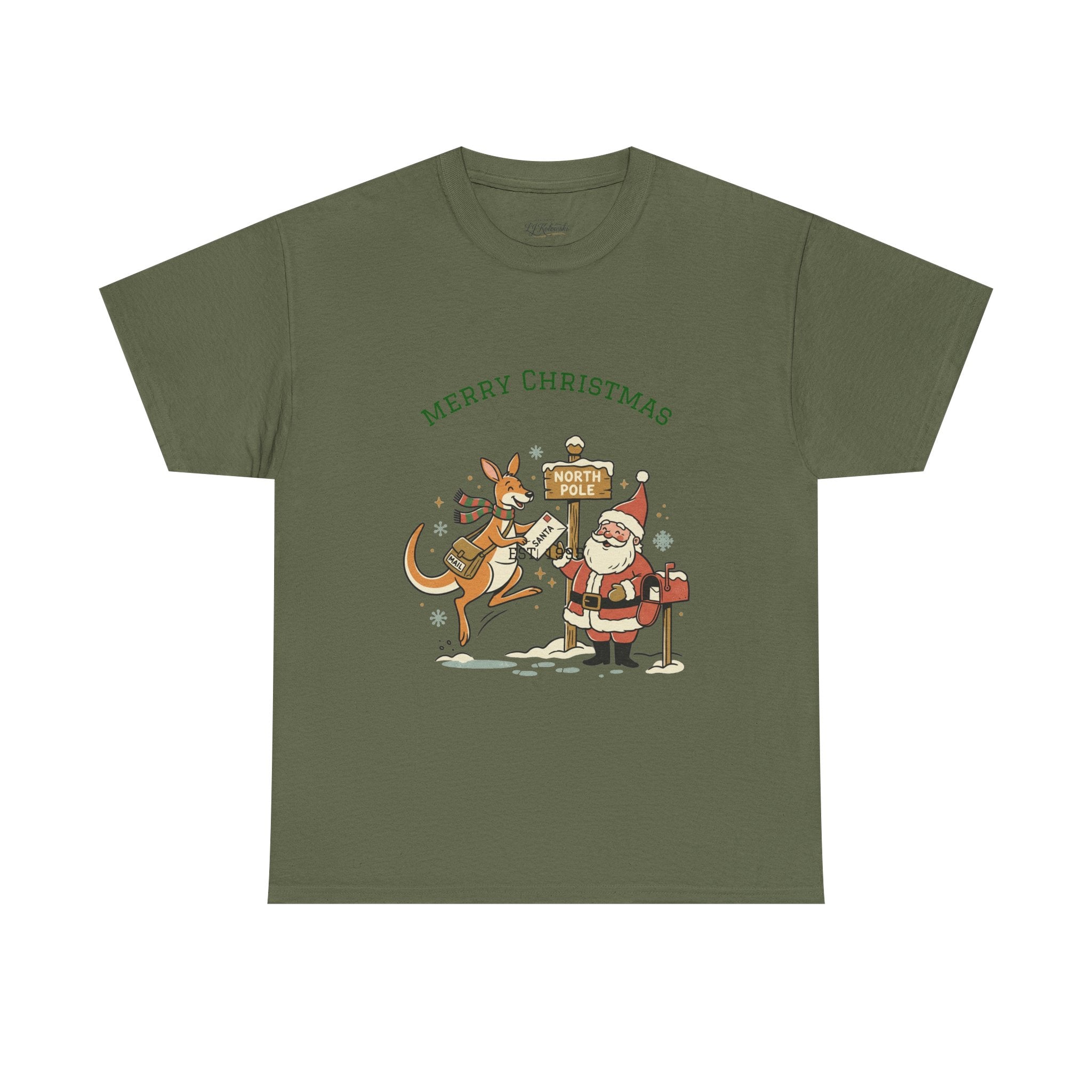 Festive Santa & Reindeer Tee — "Merry Christmas / Merry Festivals" Holiday Shirt with Cute Axolotl
