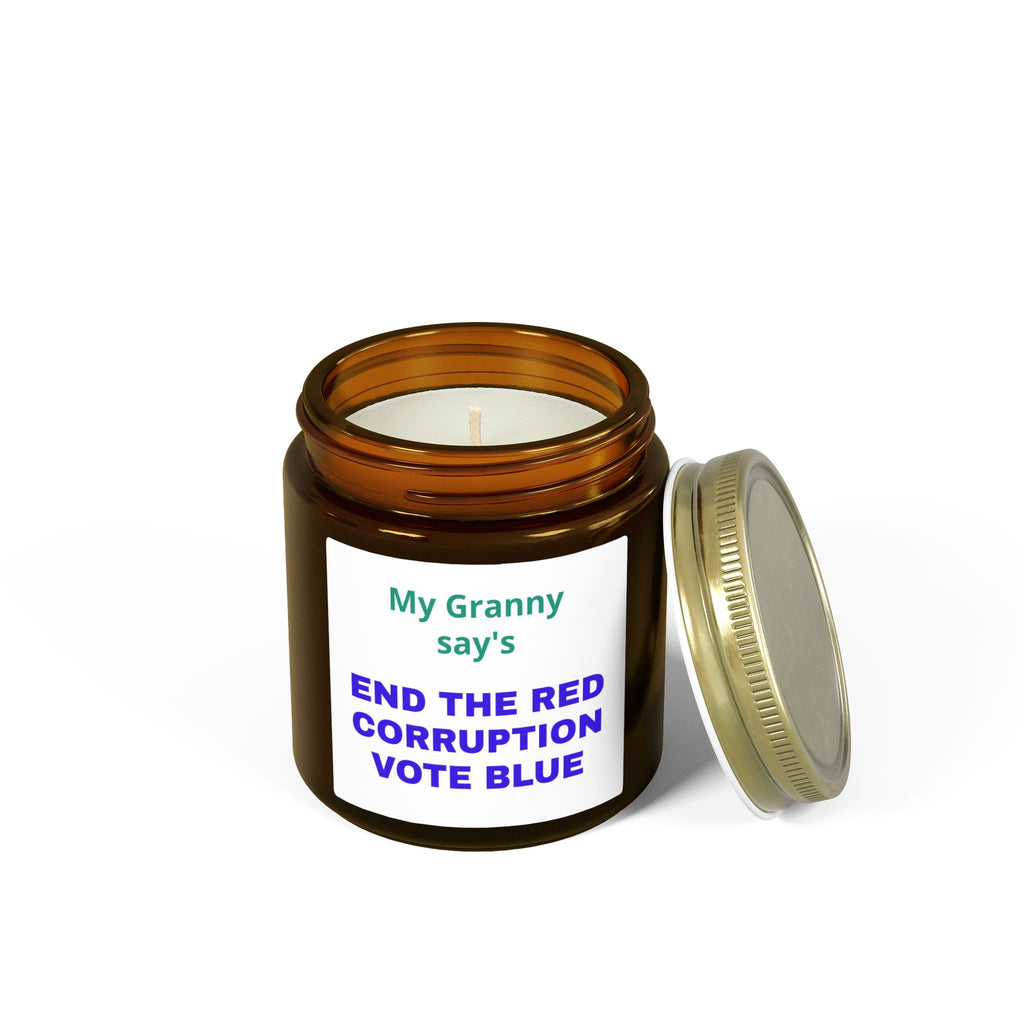 My Grandma Says End the Red Corruption Vote Blue Political Scented Candle