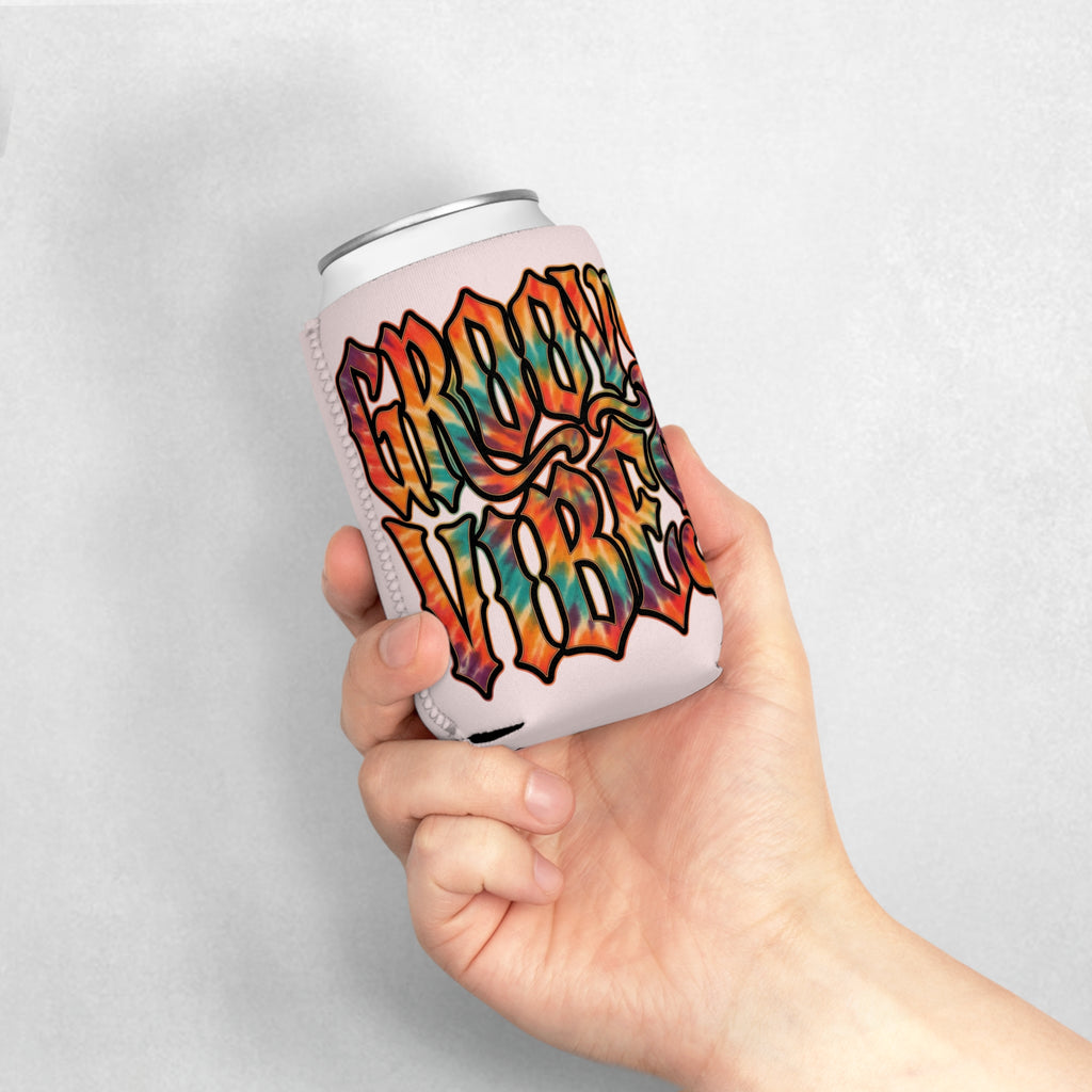 Groovy Vibes Can Cooler Sleeve — "My Omi Has a Cool Can" Tie-Dye Beverage Koozie