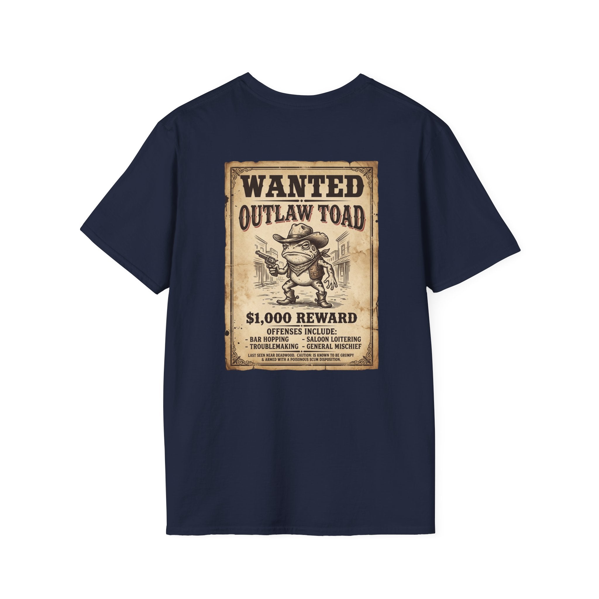 Outlaw Toad Cowboy T-Shirt — Funny Western Toad Graphic Tee (Great Gift for Frog Lovers)