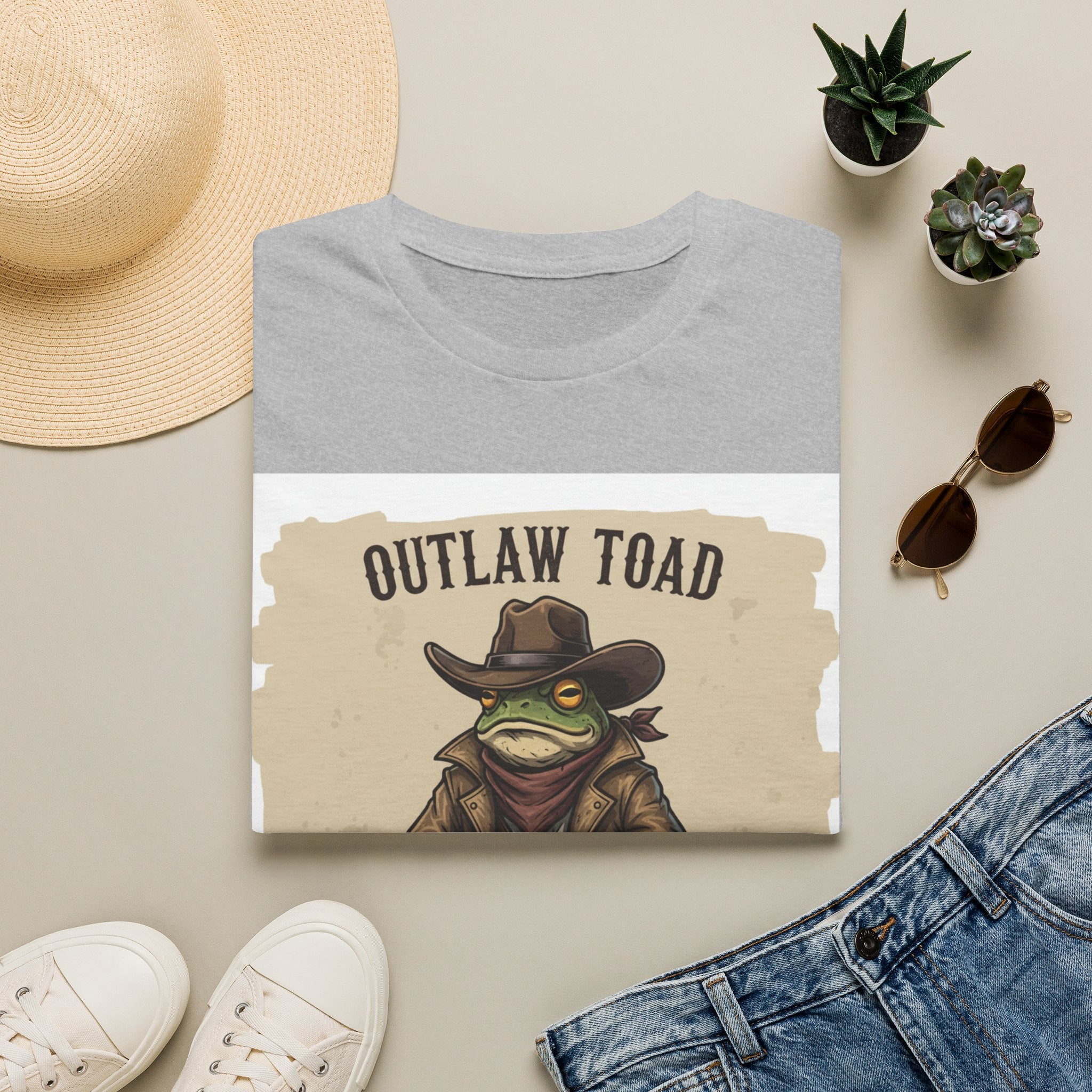 Outlaw Toad Cowboy T-Shirt — Funny Western Toad Graphic Tee (Great Gift for Frog Lovers)
