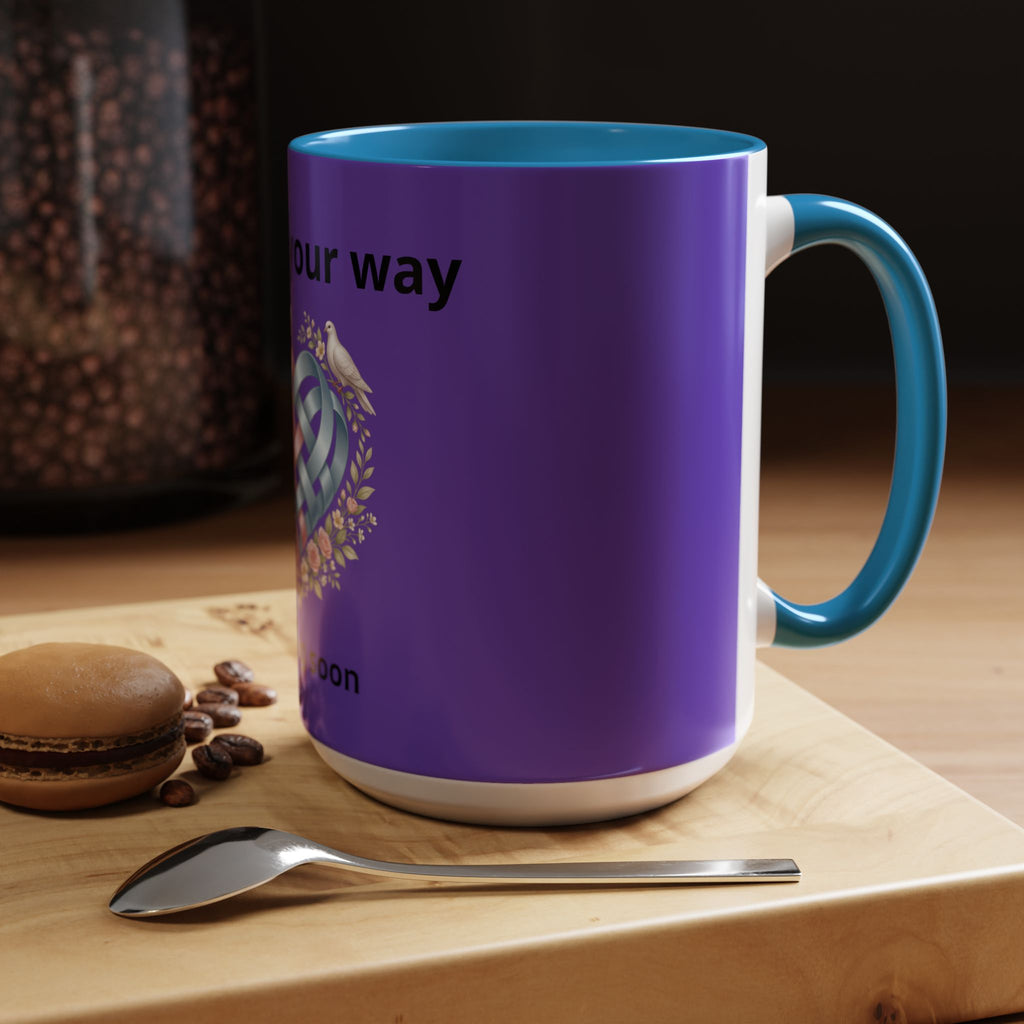 I'm On The Way Grandma and Grandpa Mug — Pregnancy Announcement Accent Coffee Cup (11/15oz)