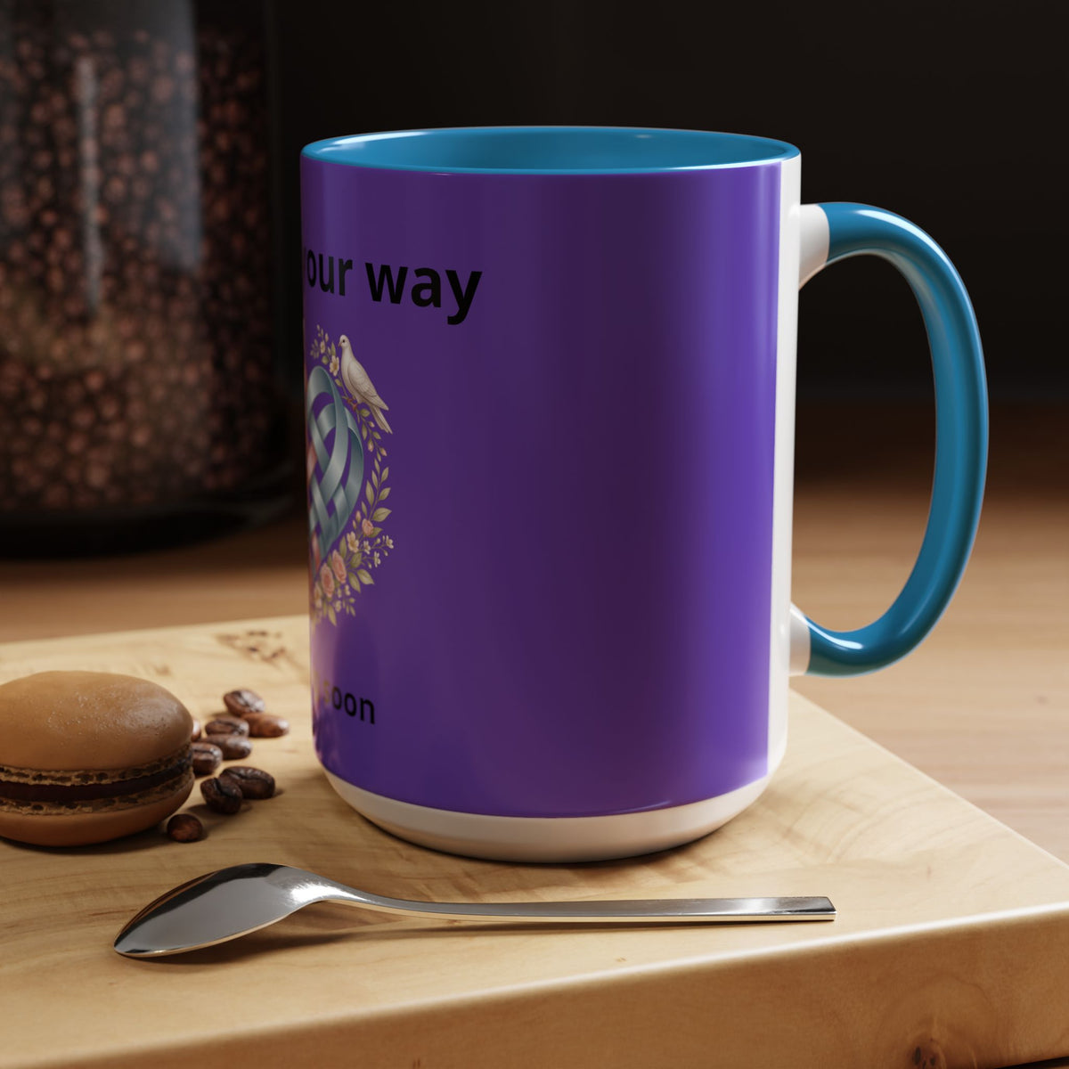 I'm On The Way Grandma and Grandpa Mug — Pregnancy Announcement Accent Coffee Cup (11/15oz)