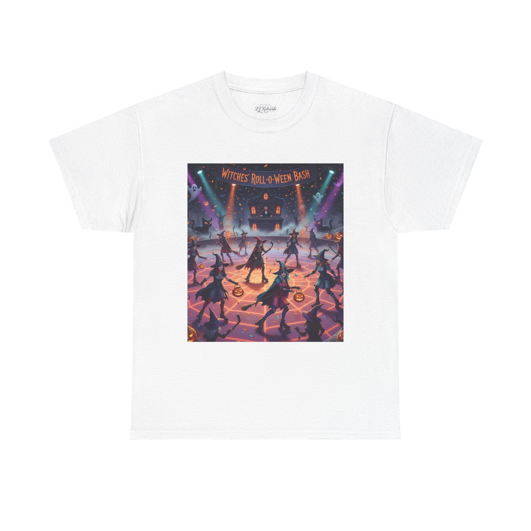 Witch on Wheels Tee — Retro Halloween Skate Party Graphic T‑Shirt