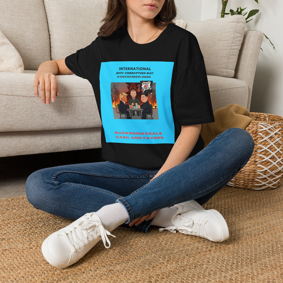 International Anti-Corruption Day Protest Tee — Satirical 'What We're Thinking' Graphic T-Shirt