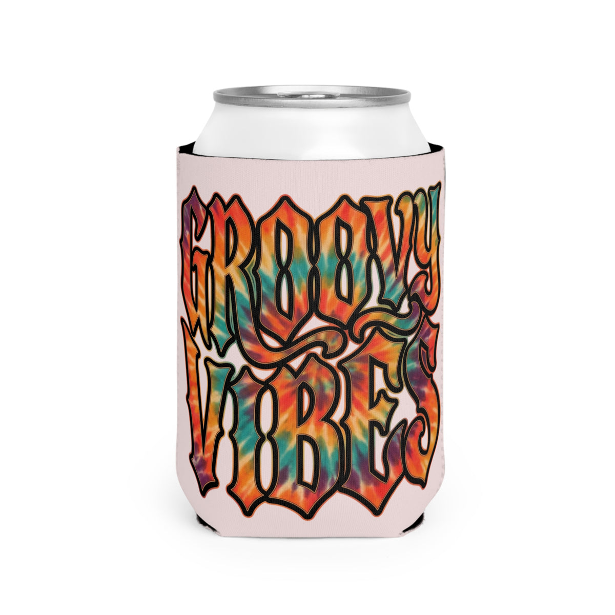 Groovy Vibes Can Cooler Sleeve — "My Omi Has a Cool Can" Tie-Dye Beverage Koozie
