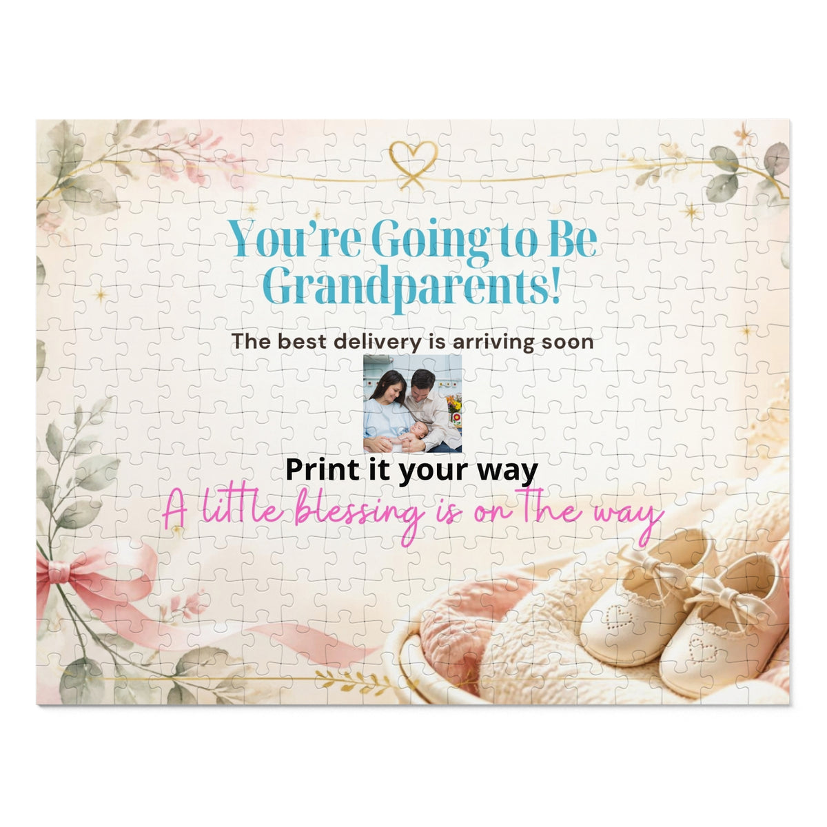Grandparents Announcement Jigsaw Puzzle Tin — “You’re Going to Be Grandparents!” Keepsake