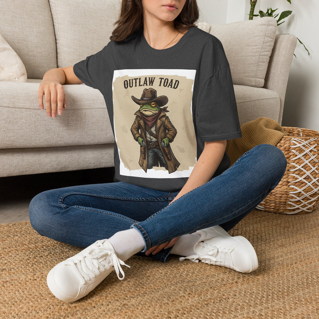 Outlaw Toad Cowboy T-Shirt — Funny Western Toad Graphic Tee (Great Gift for Frog Lovers)
