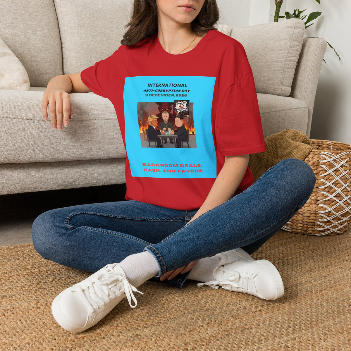 International Anti-Corruption Day Protest Tee — Satirical 'What We're Thinking' Graphic T-Shirt