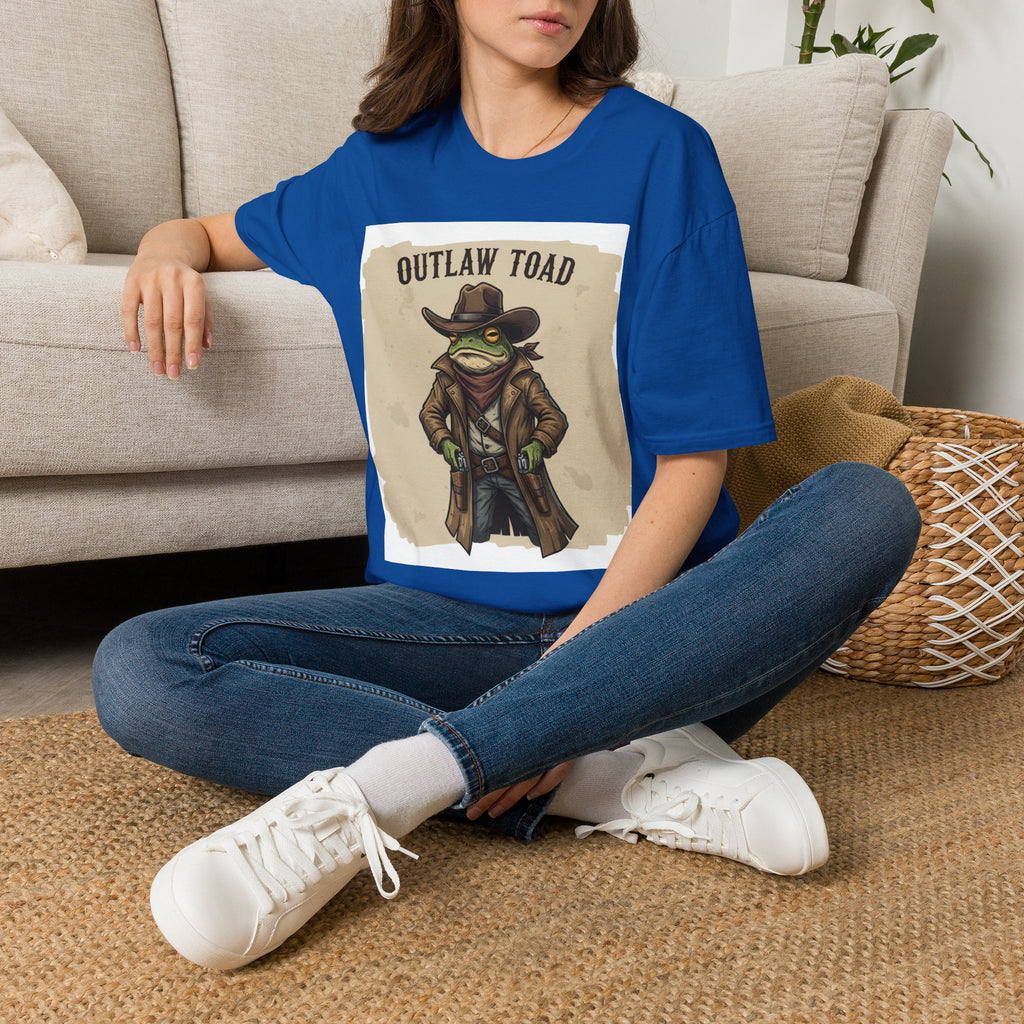 Outlaw Toad Cowboy T-Shirt — Funny Western Toad Graphic Tee (Great Gift for Frog Lovers)